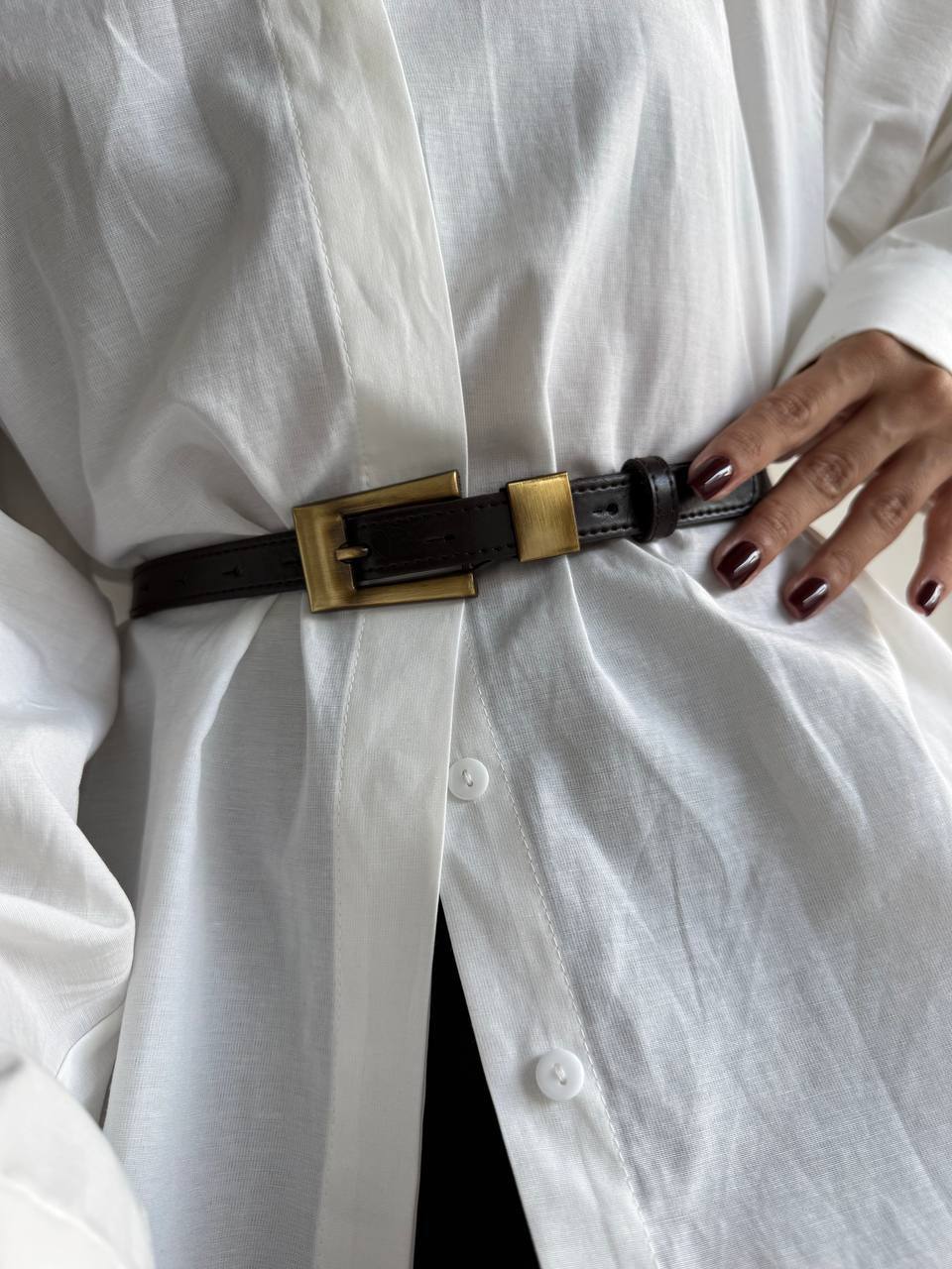 Antik Köprü Tokalı Kadın Kemeri  - Kahve Gold