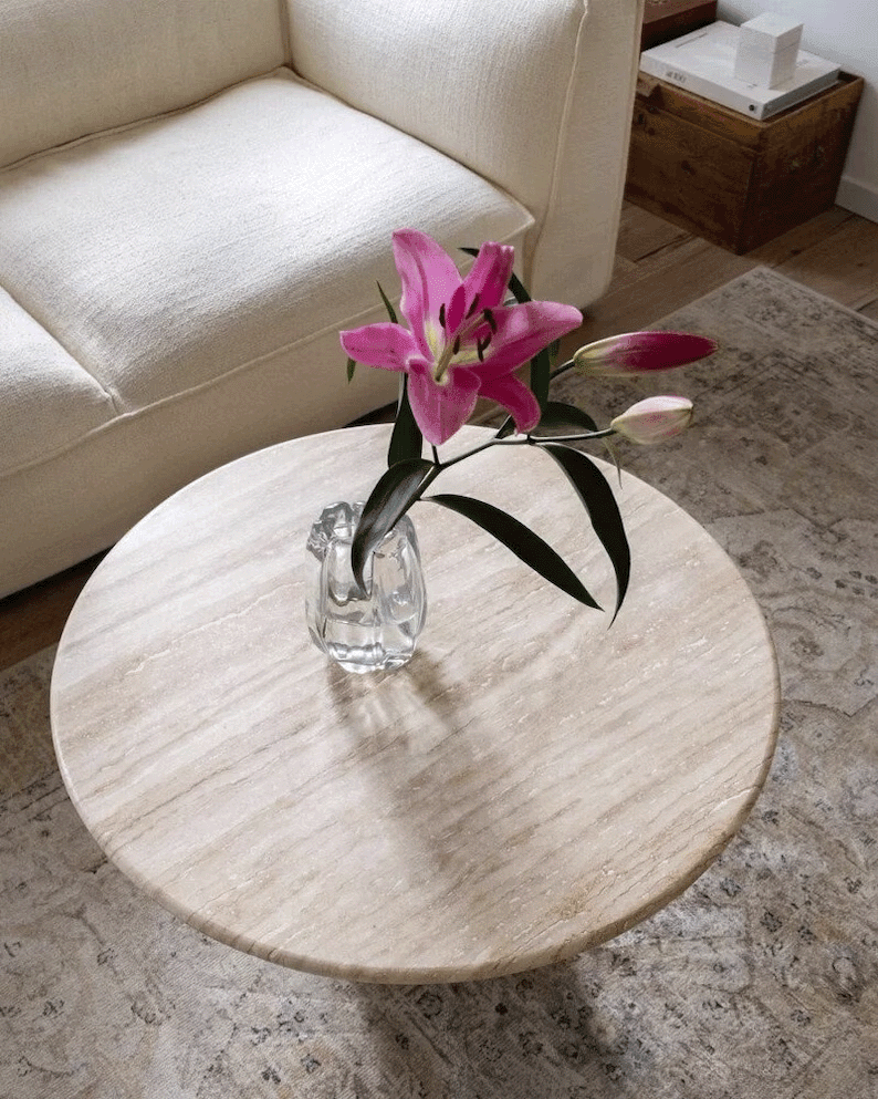 Orb Travertine Coffee Table 