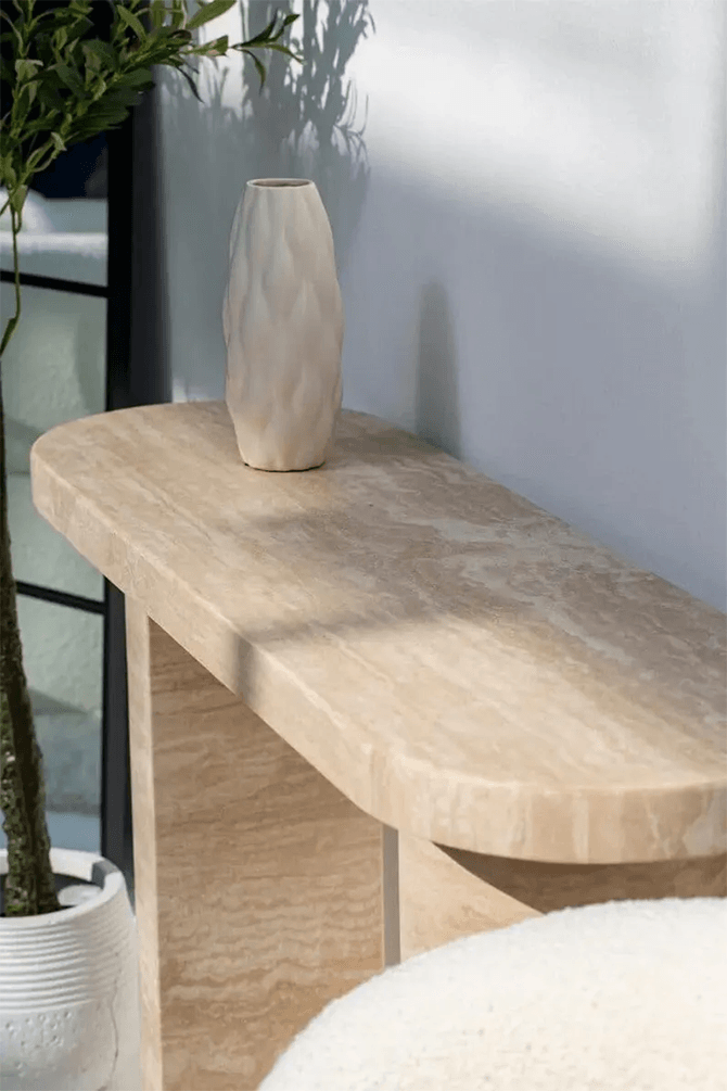 Dune Travertine Console Table