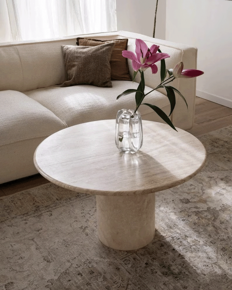 Orb Travertine Coffee Table 