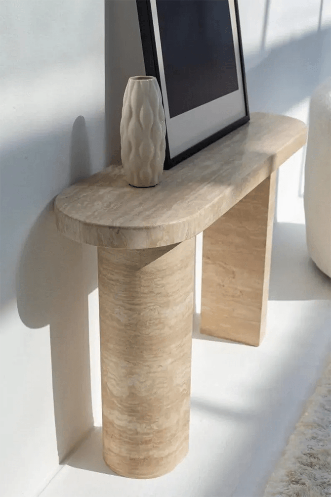 Dune Travertine Console Table