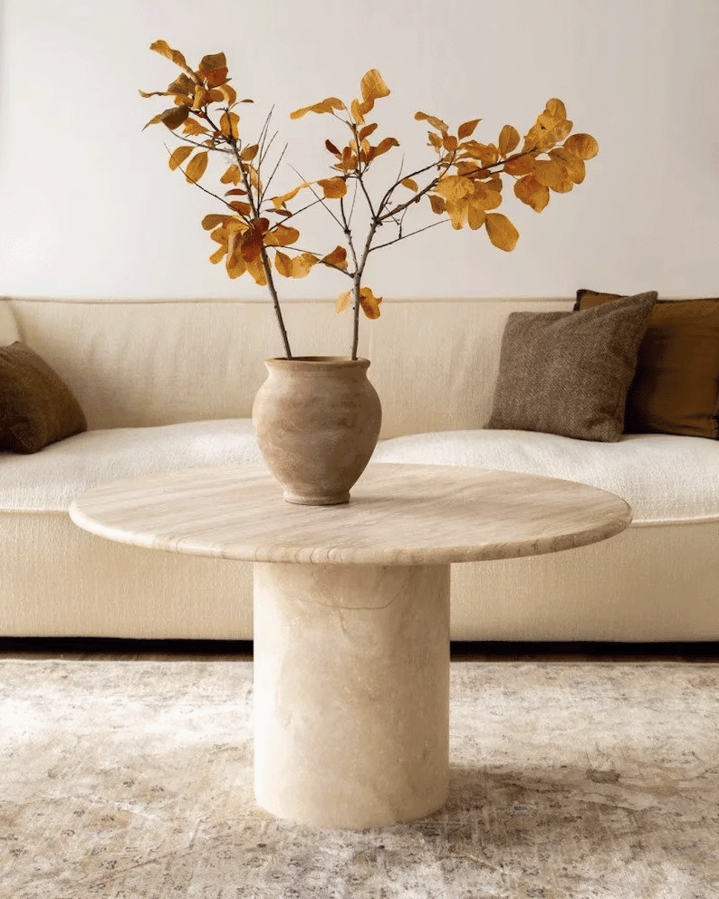 Orb Travertine Coffee Table 