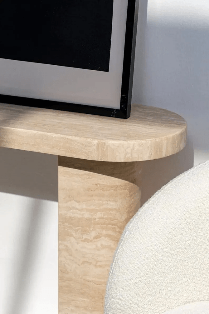 Dune Travertine Console Table