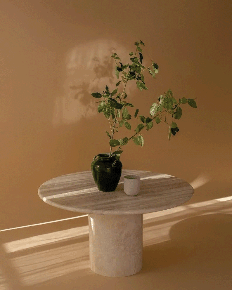 Orb Travertine Coffee Table 