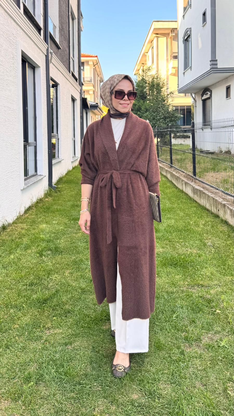 Angora Uzun Hırka - Kahverengi