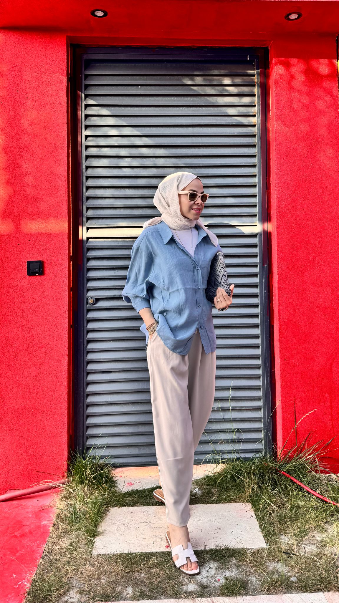 Pileli Şalvar Pantalon - Bej