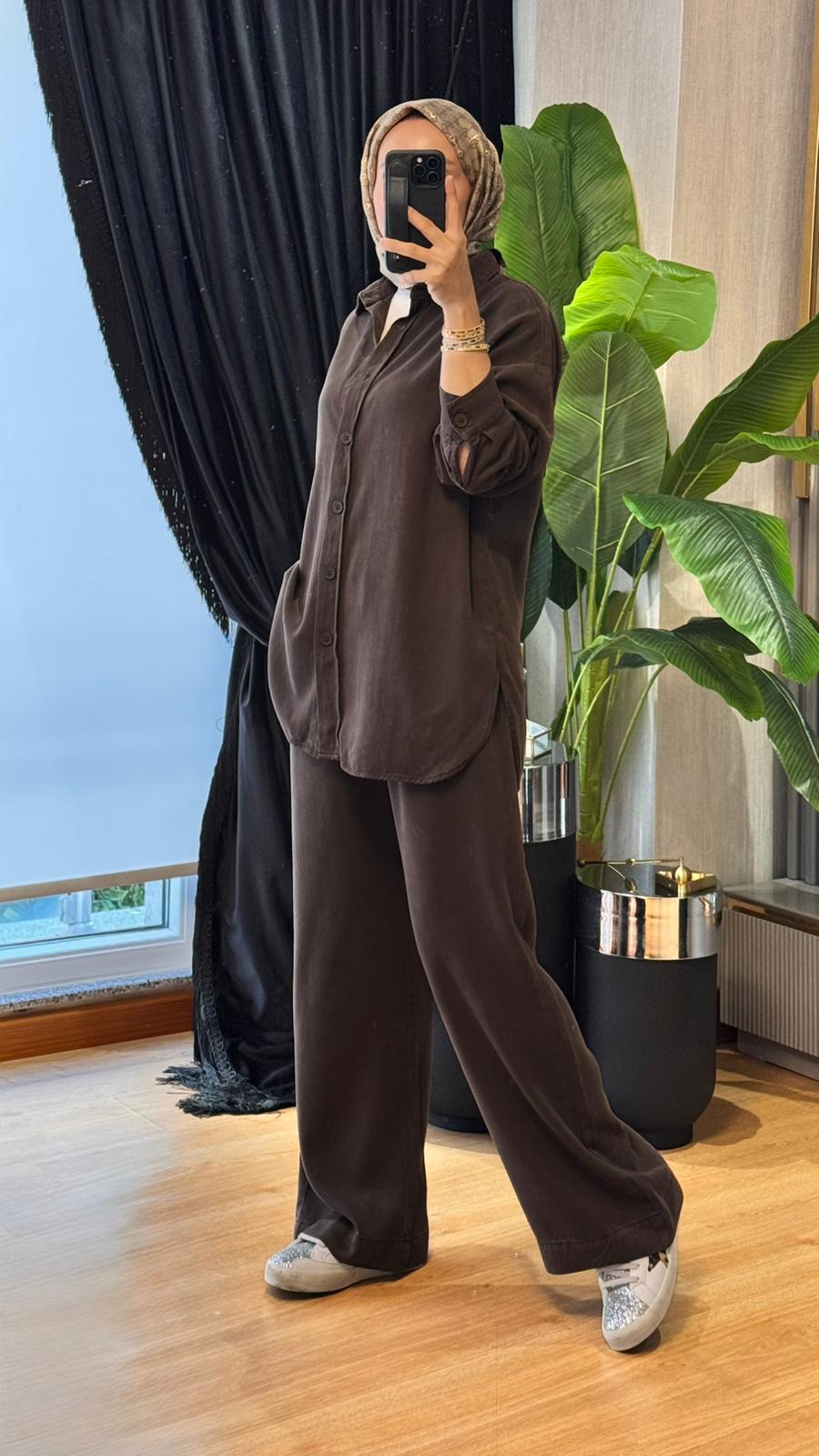 Casual Chick Takım - Kahverengi