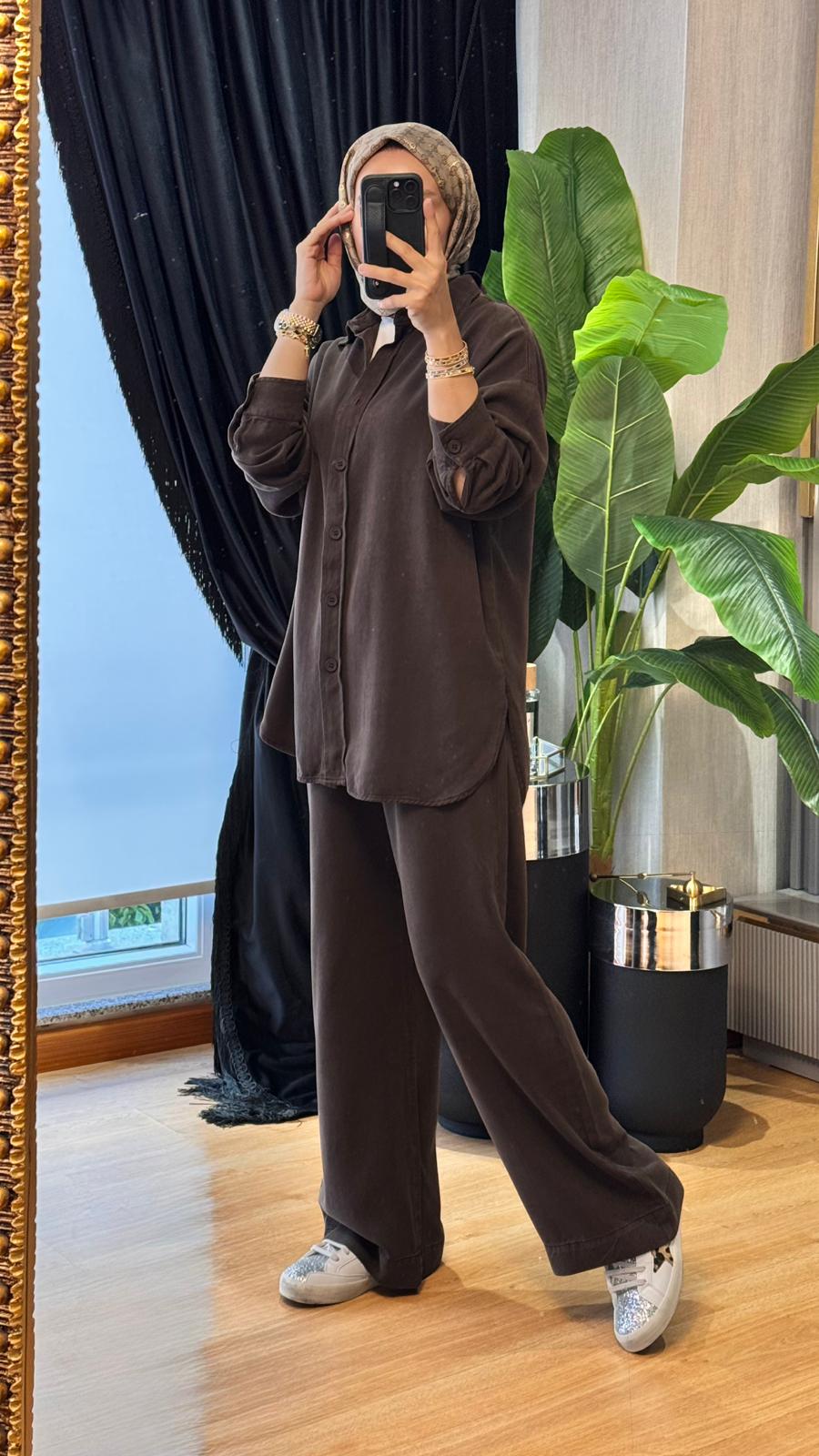 Casual Chick Takım - Kahverengi