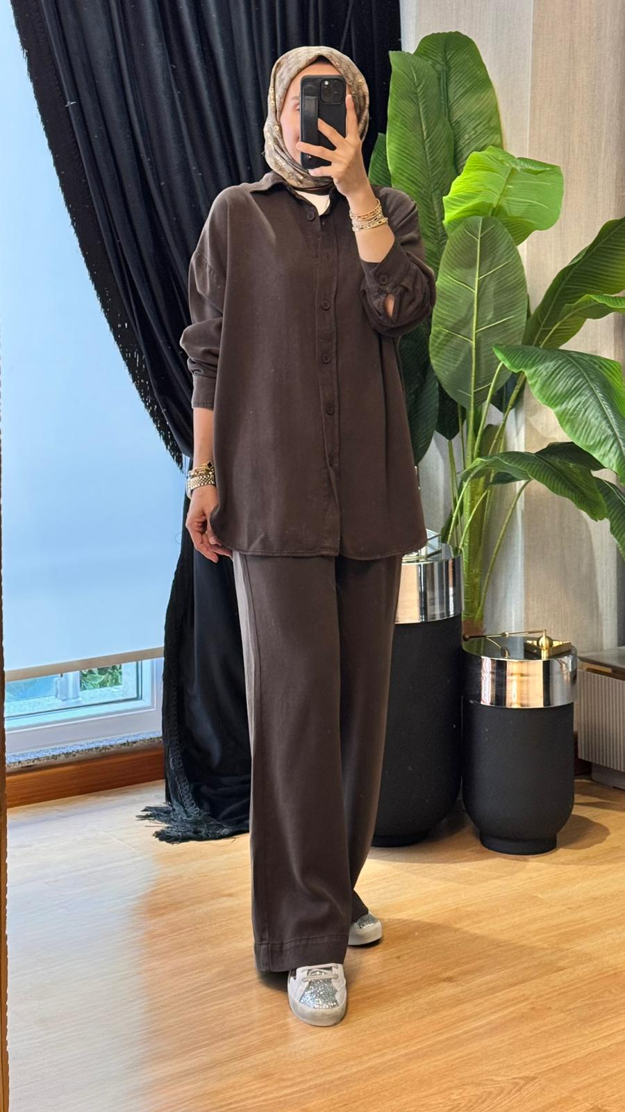 Casual Chick Takım - Kahverengi