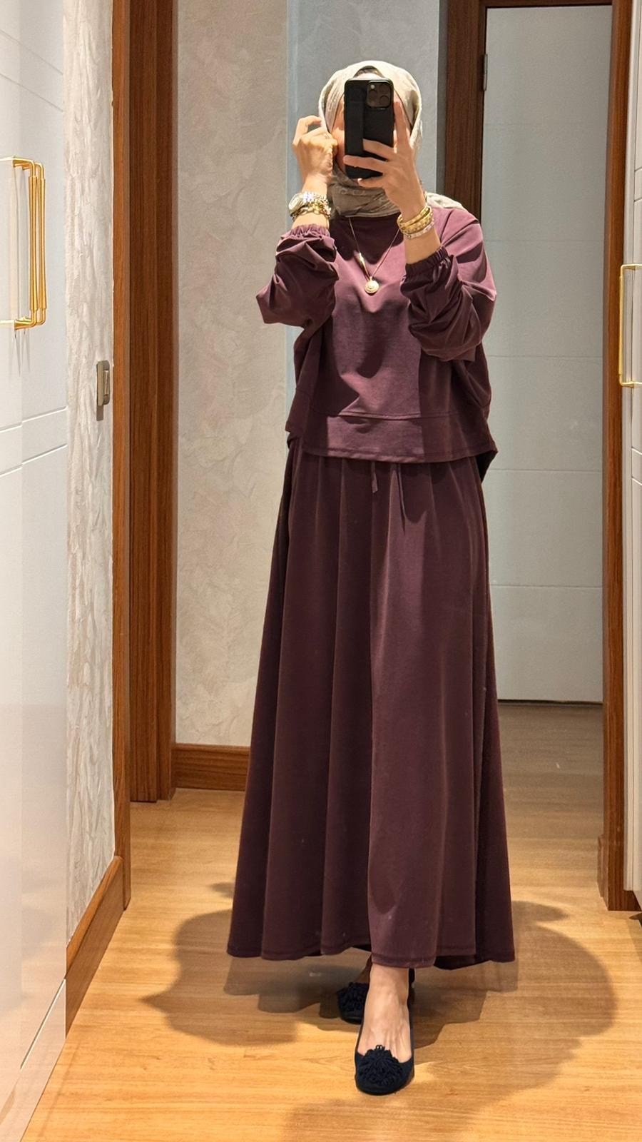 Etekli Oysho Takım - mürdüm