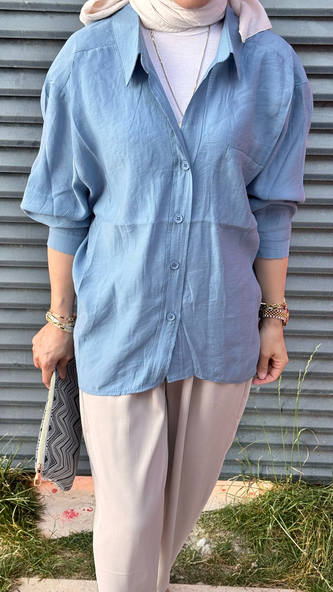 Pileli Şalvar Pantalon - Bej