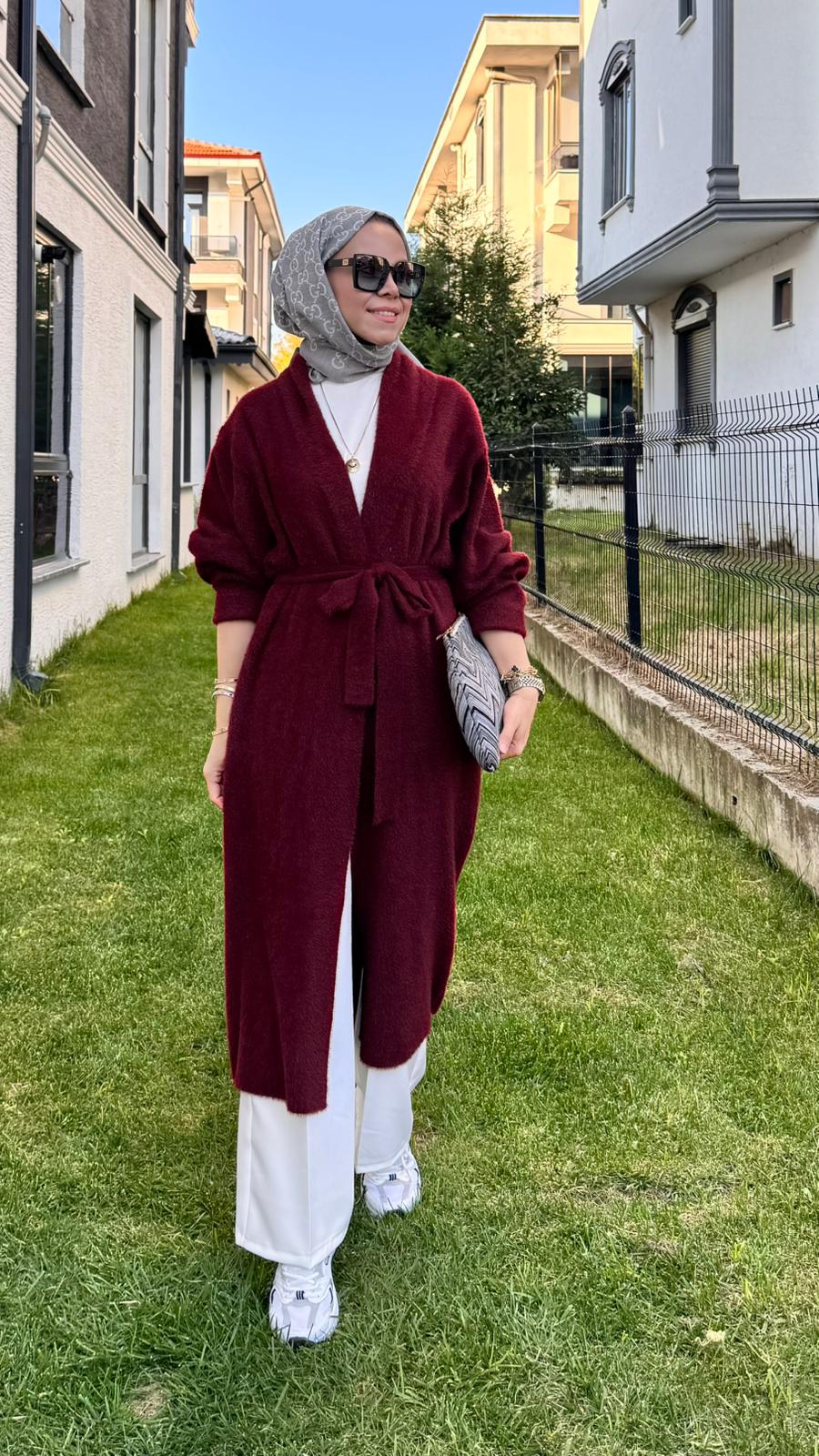 Angora Uzun Hırka - Bordo