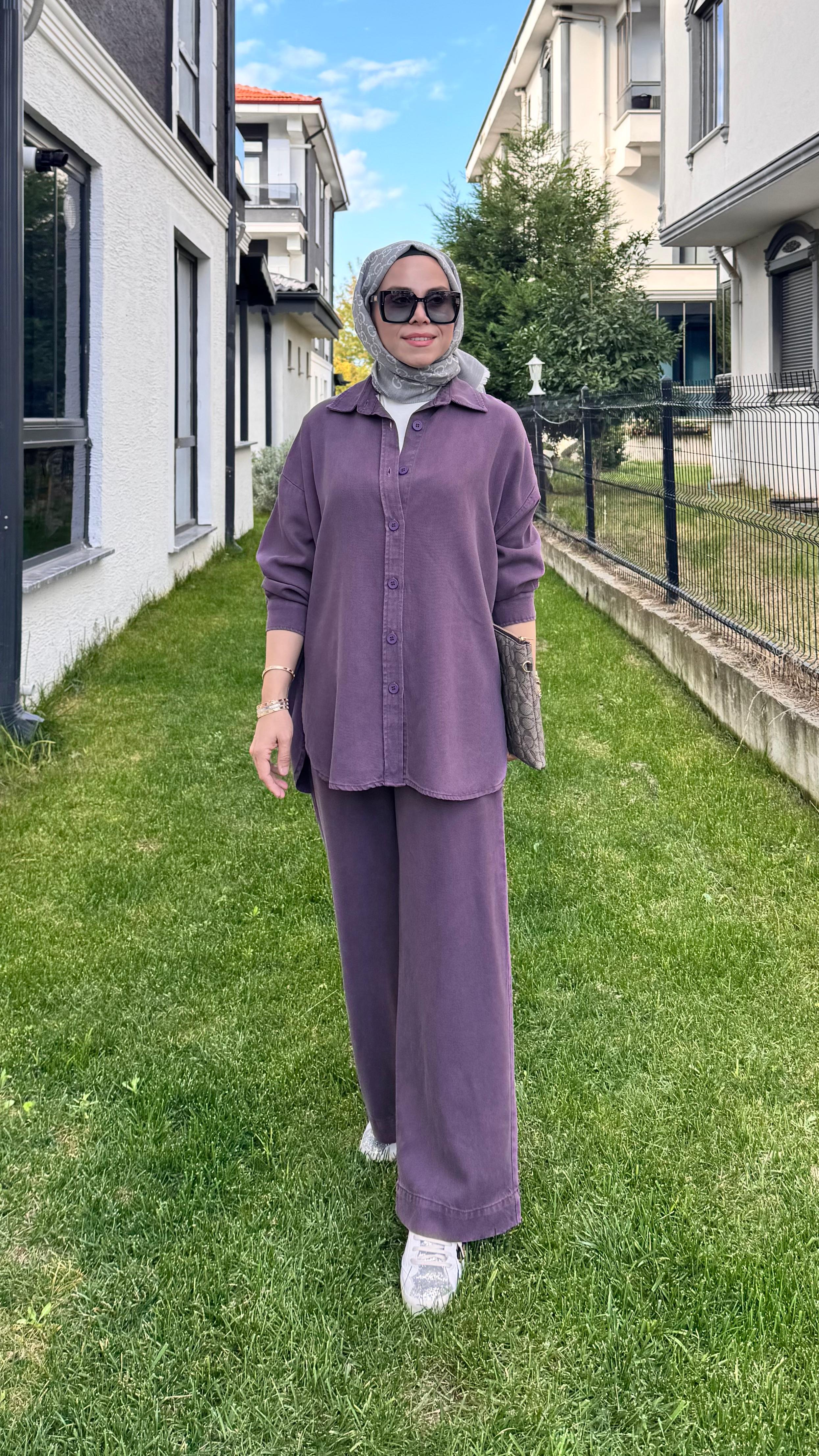 Casual Chick Takım - mürdüm