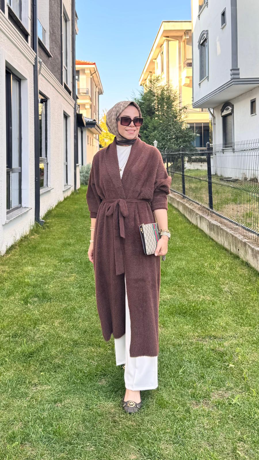 Angora Uzun Hırka - Kahverengi