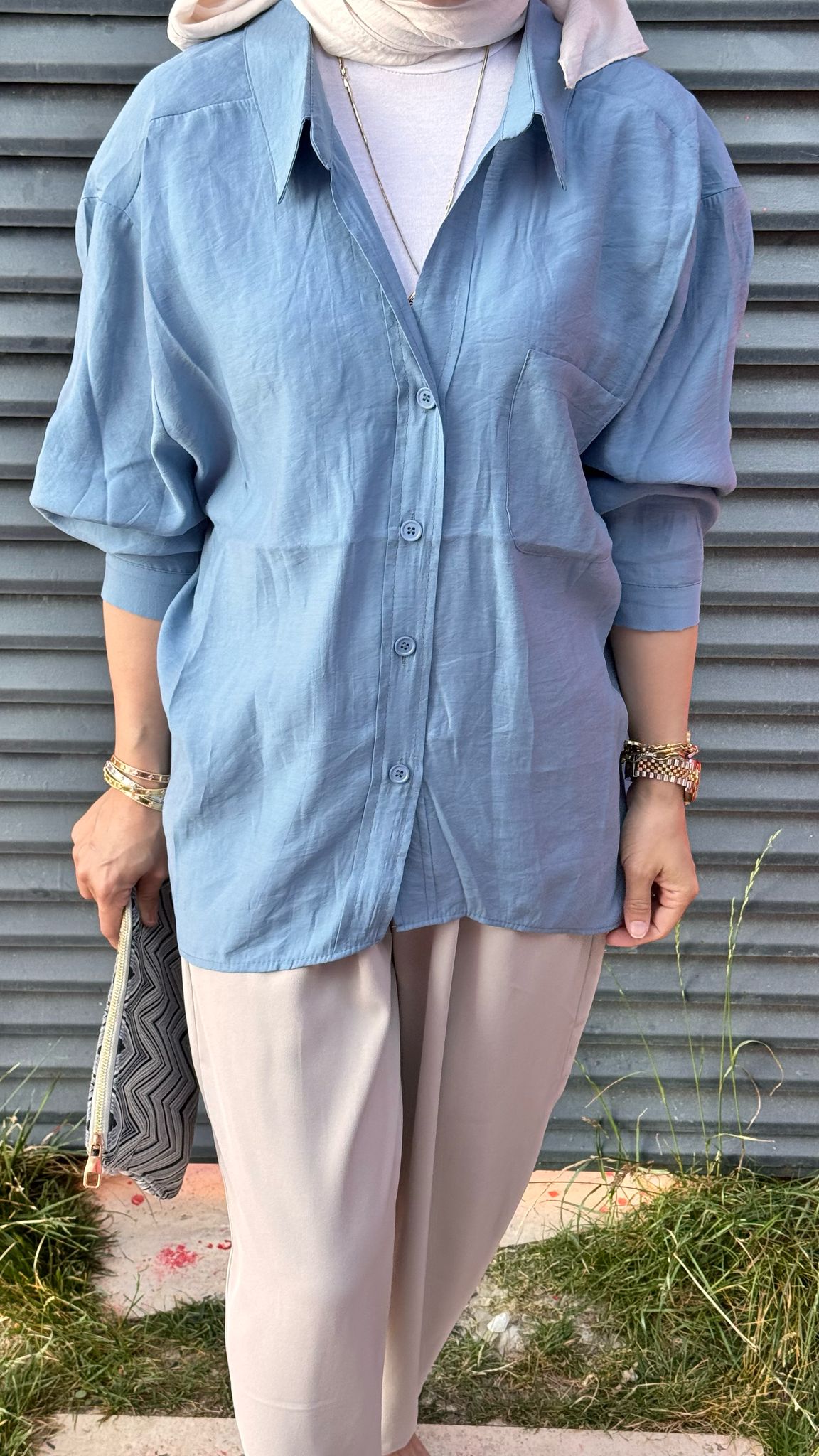 Pileli Şalvar Pantalon - Bej