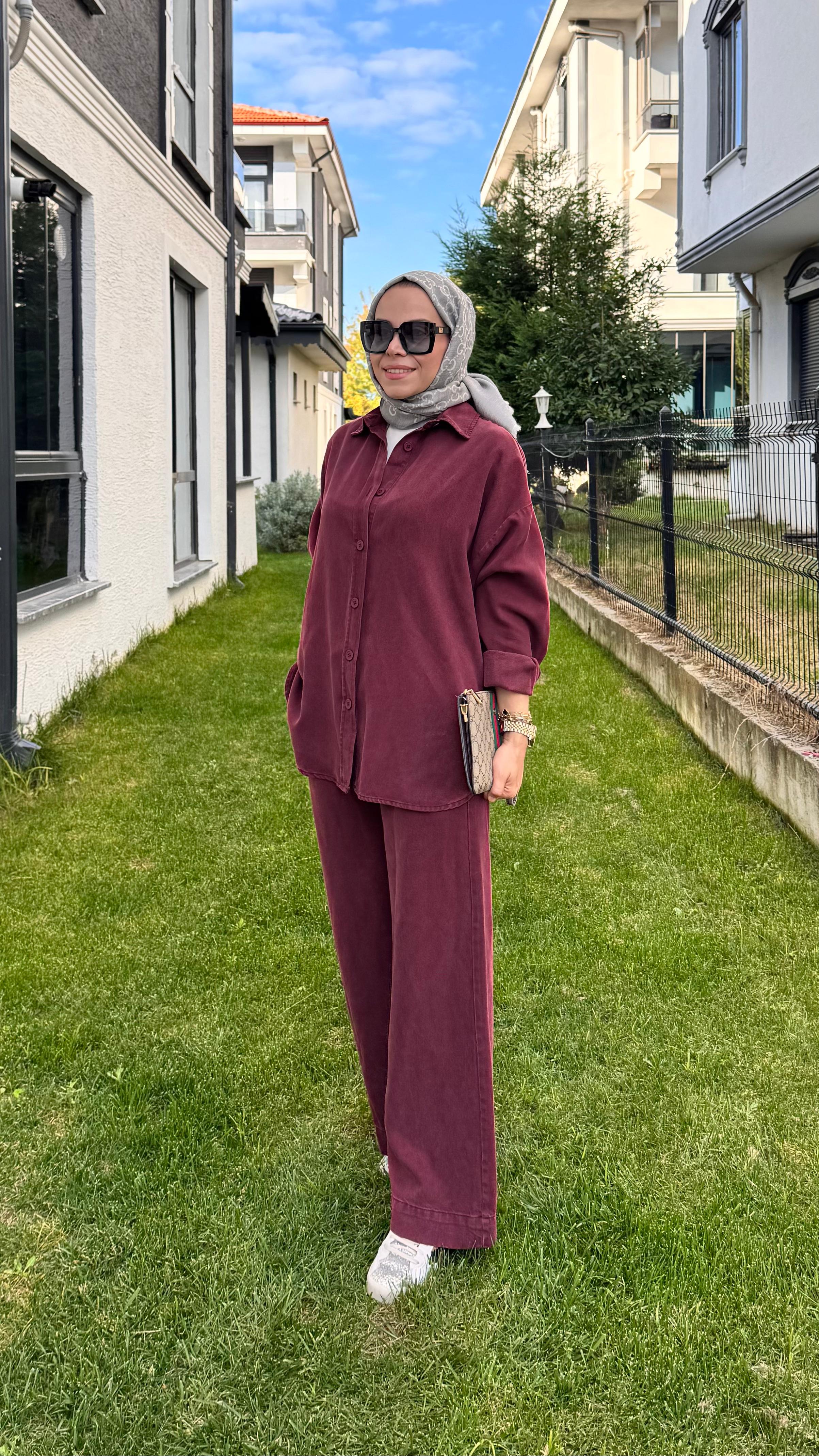 Casual Chick Takım - Bordo