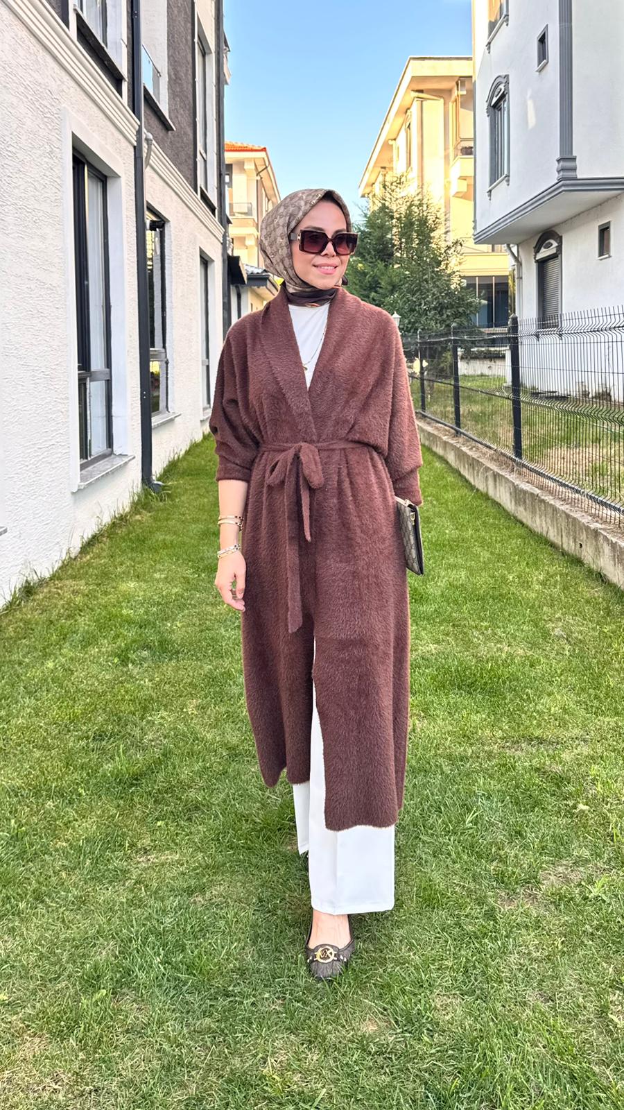 Angora Uzun Hırka - Kahverengi