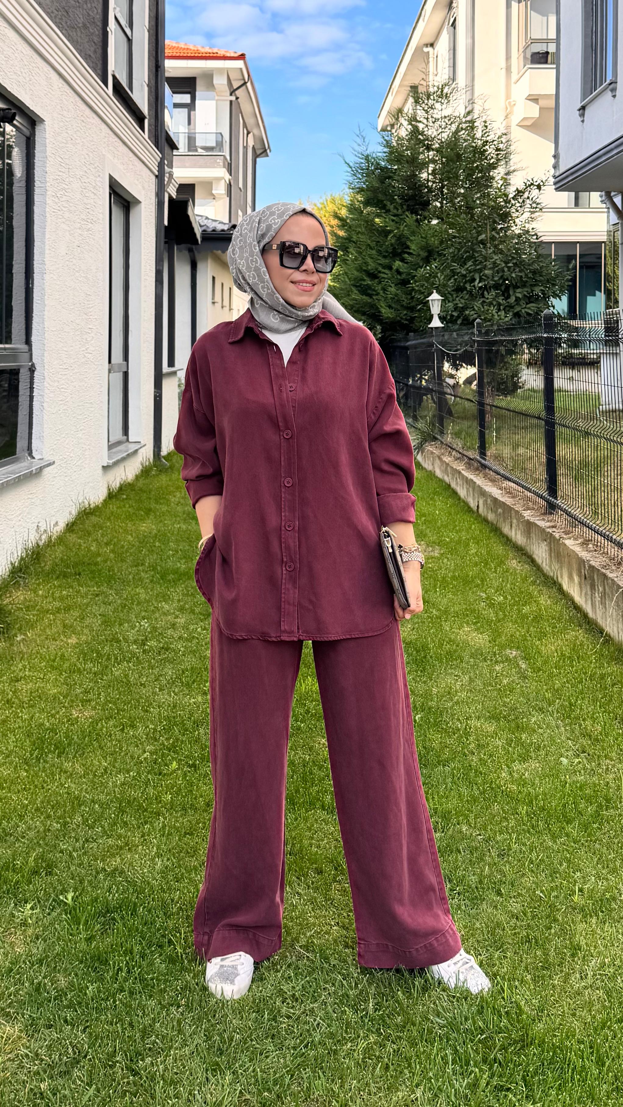 Casual Chick Takım - Bordo