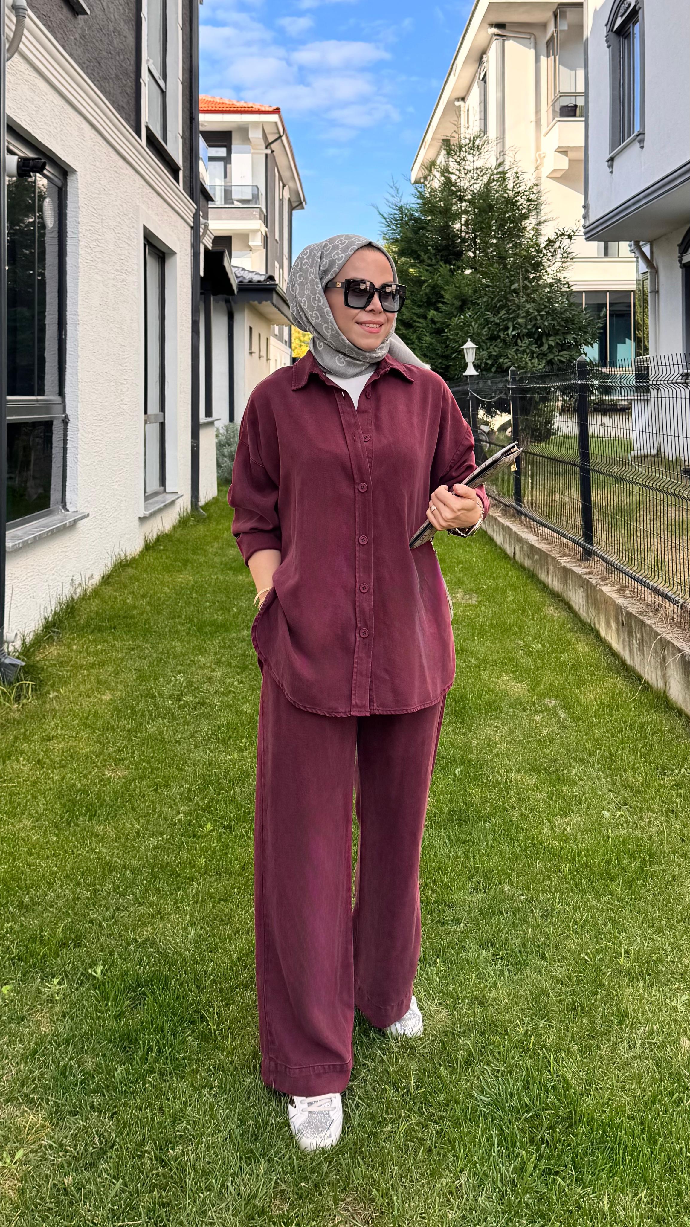 Casual Chick Takım - Bordo