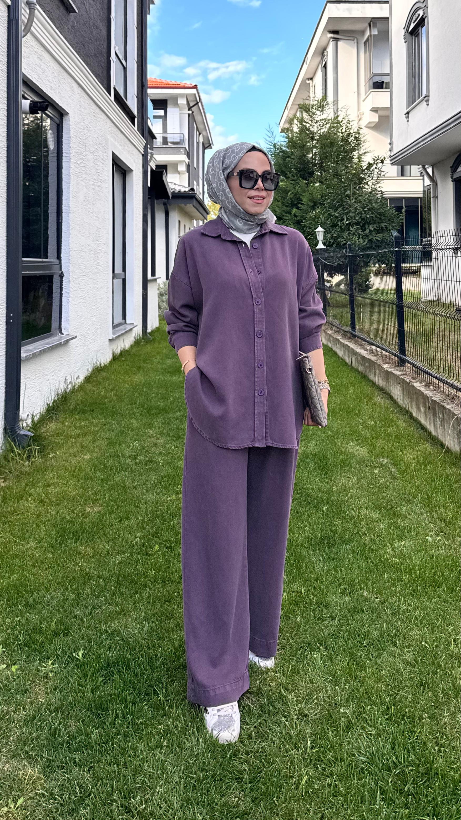 Casual Chick Takım - mürdüm