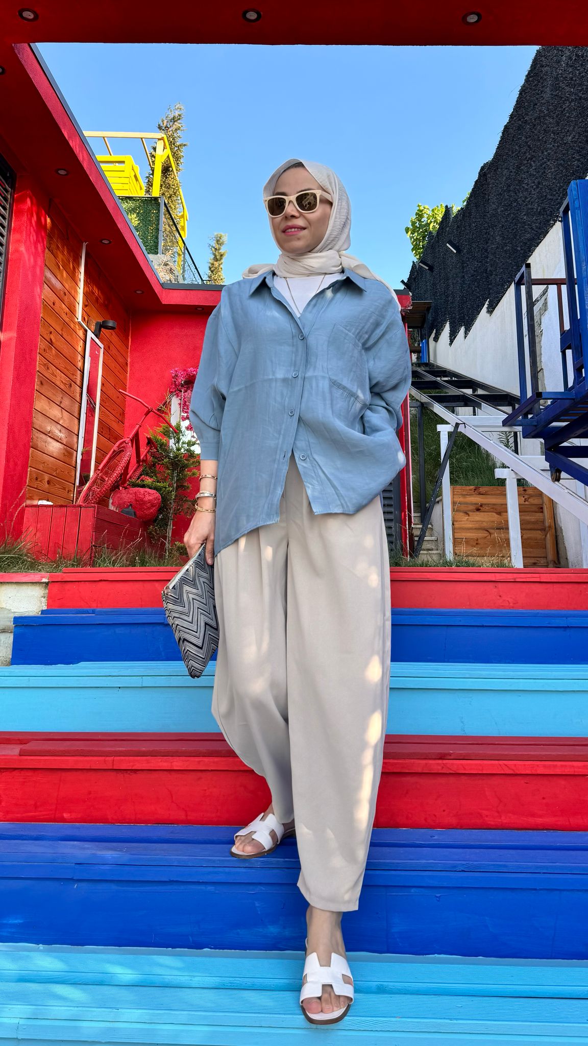 Pileli Şalvar Pantalon - Bej