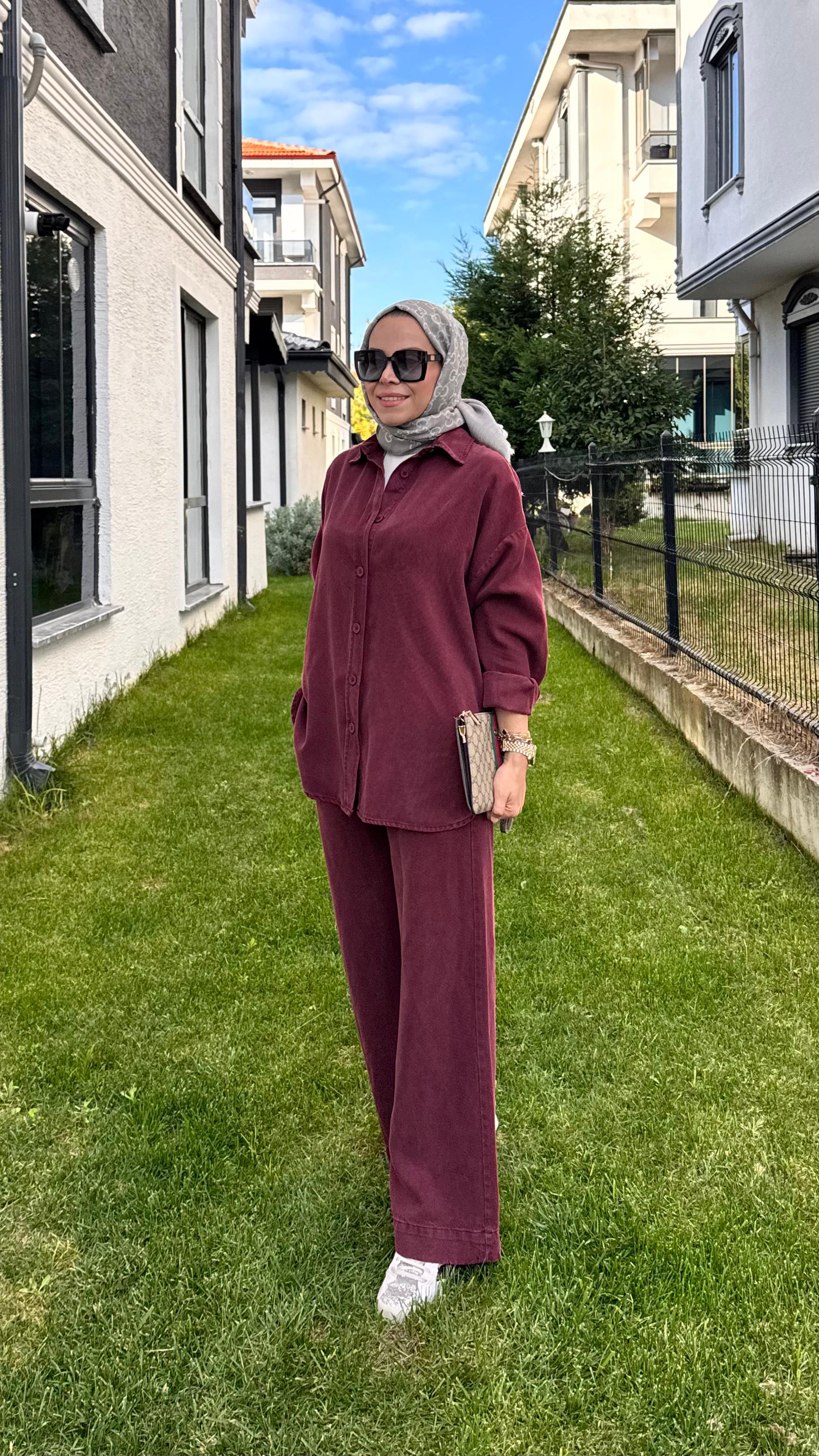 Casual Chick Takım - Bordo
