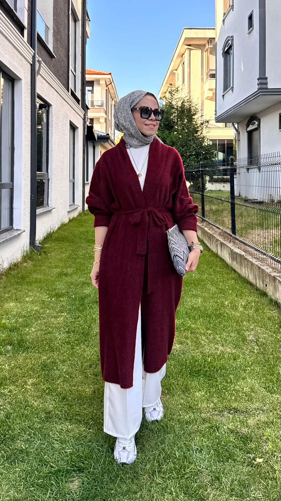 Angora Uzun Hırka - Bordo