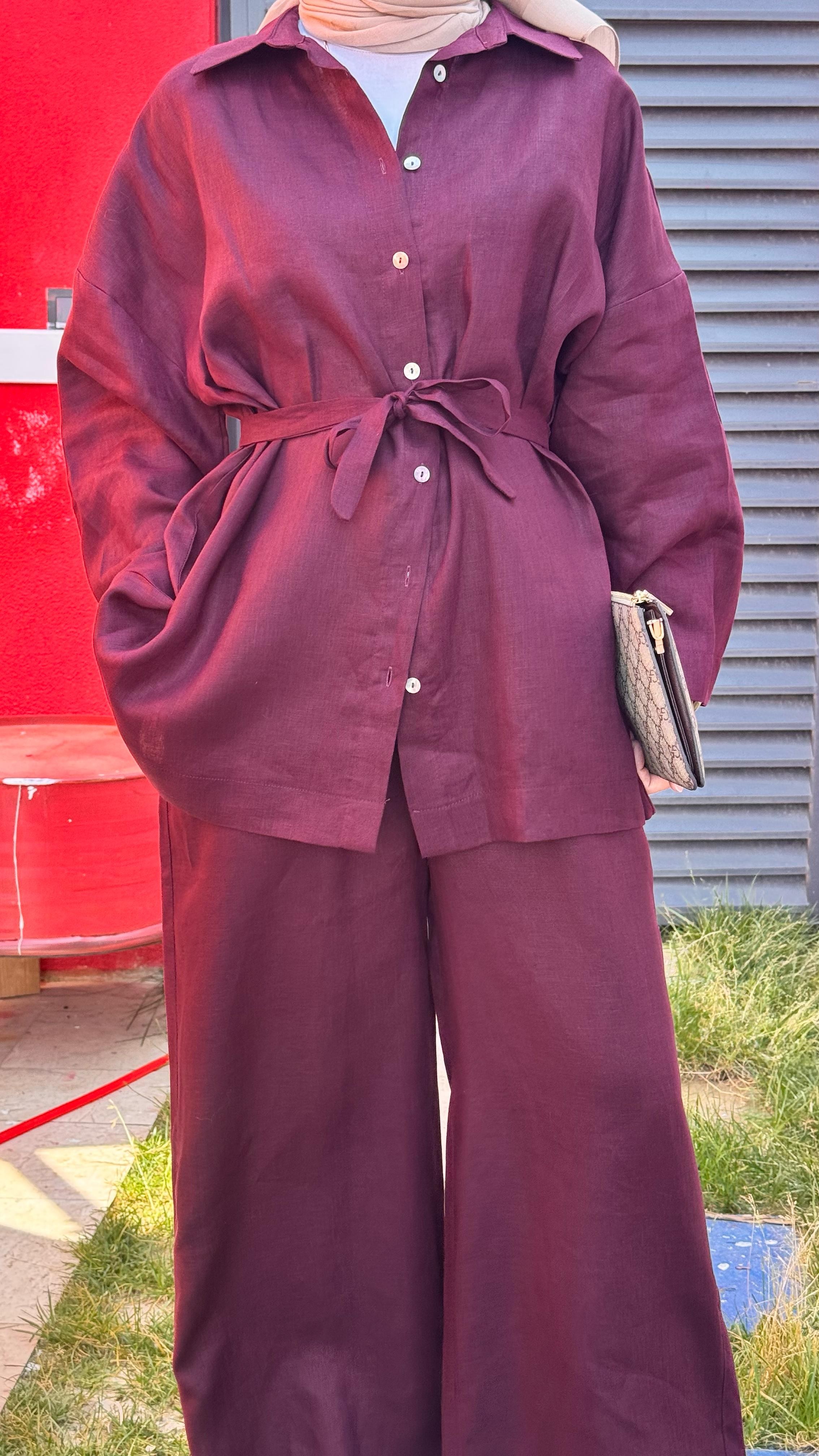 Keten Pantalon - Bordo