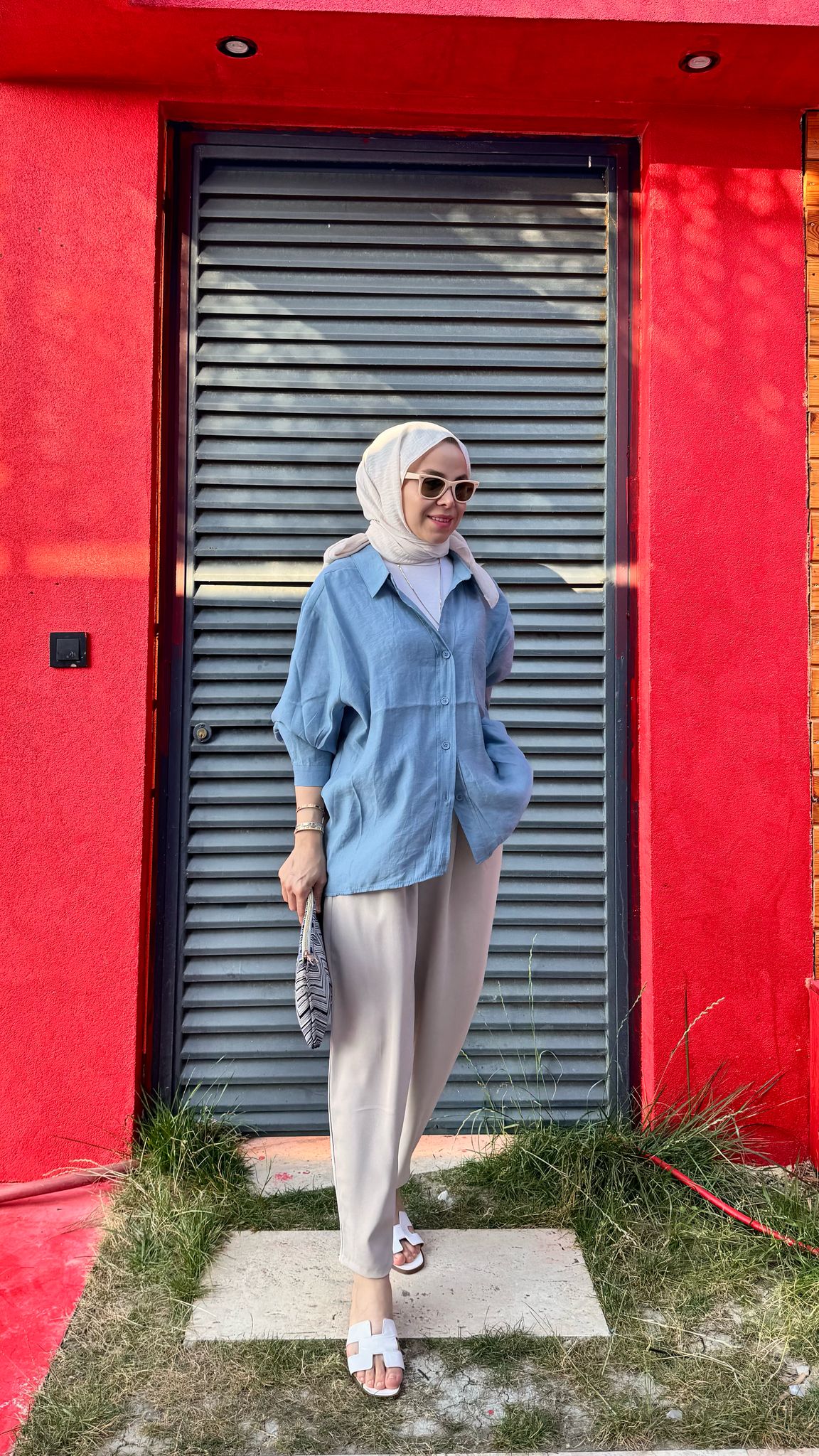 Pileli Şalvar Pantalon - Bej