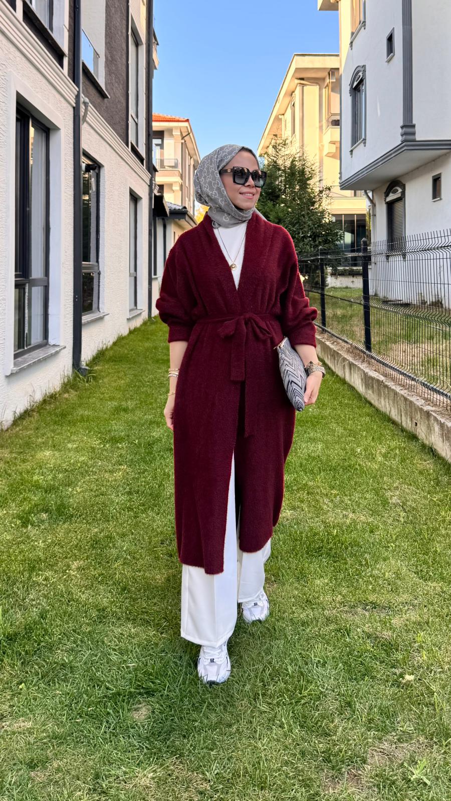 Angora Uzun Hırka - Bordo