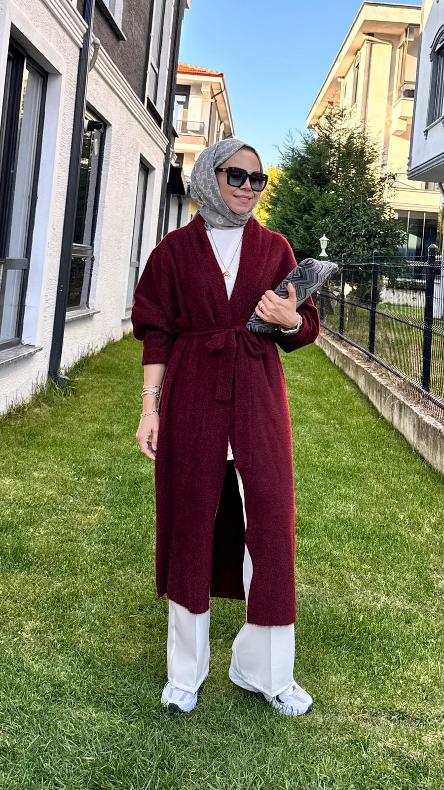 Angora Uzun Hırka - Bordo