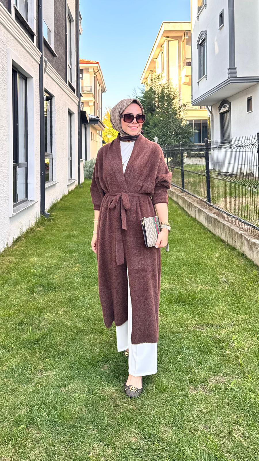 Angora Uzun Hırka - Kahverengi