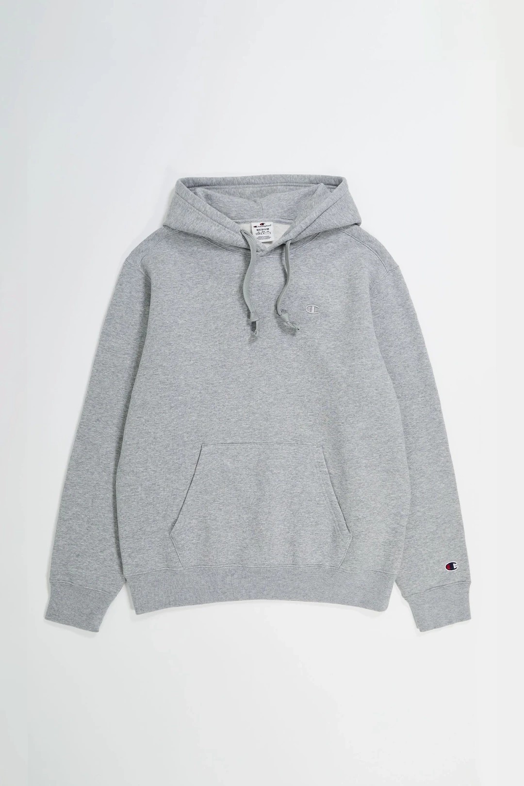 Champion Şardonlu C Kol Logo Hoodie Sweatshirt - Gri