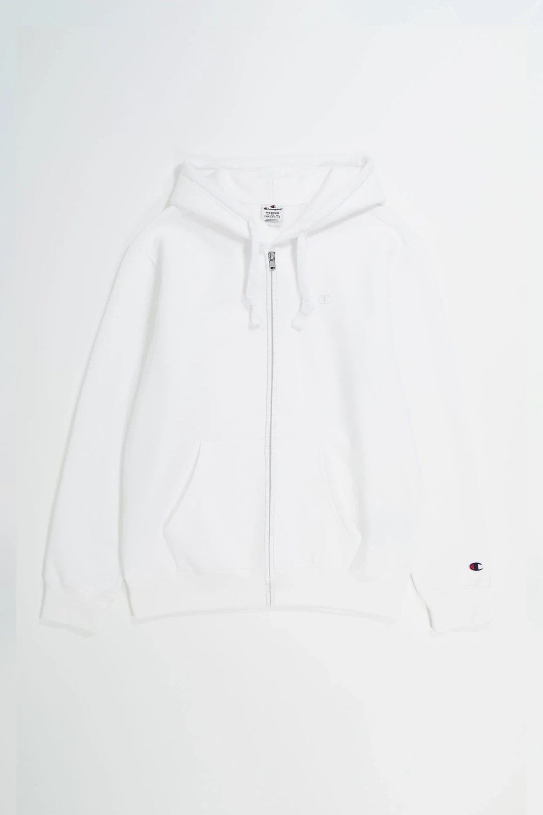 Champion Full-Zip C Logo Fleece Hoodie - Beyaz