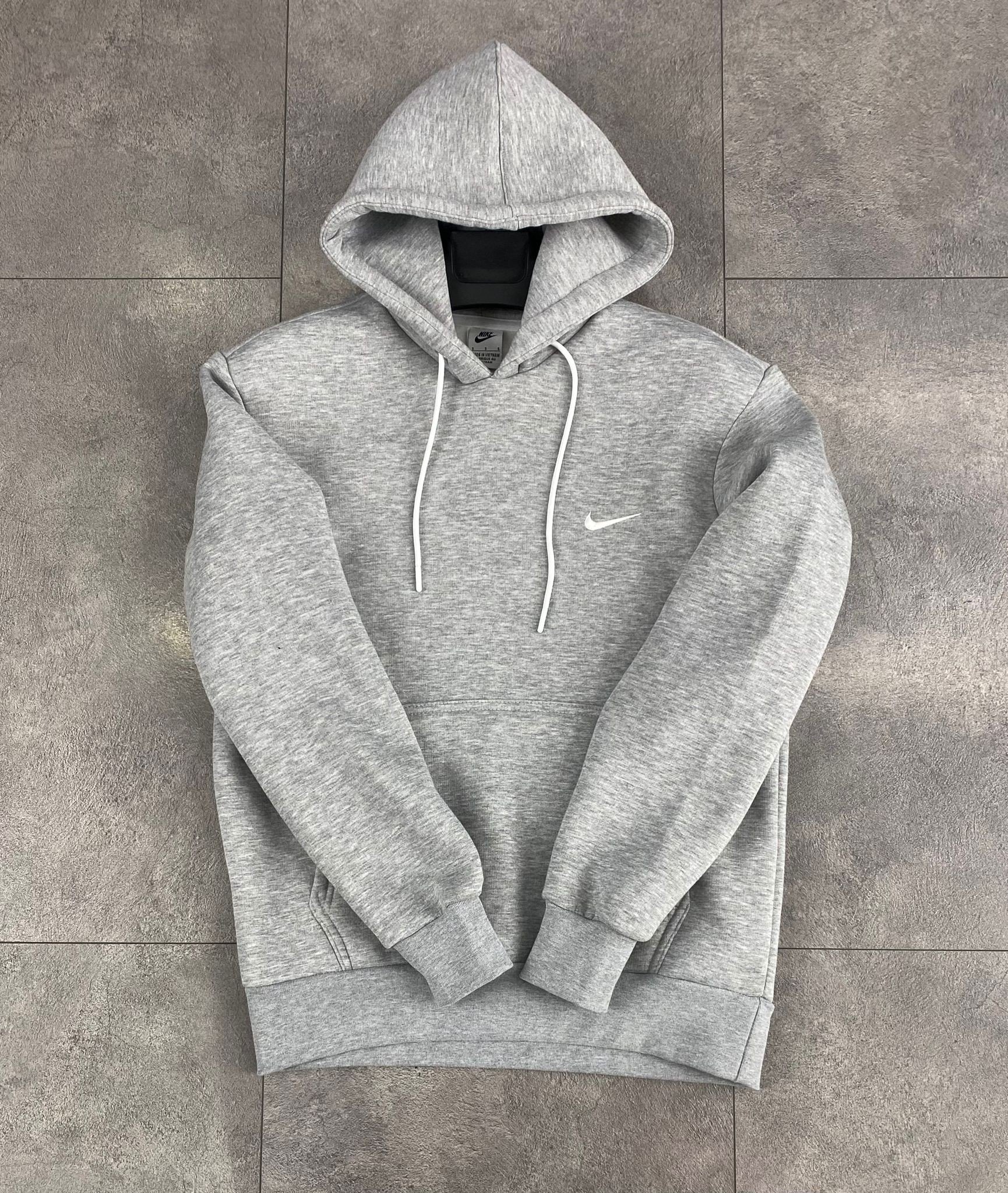 NK Şardonlu Sweatshirt Kapüşonlu Hoodie - Gri