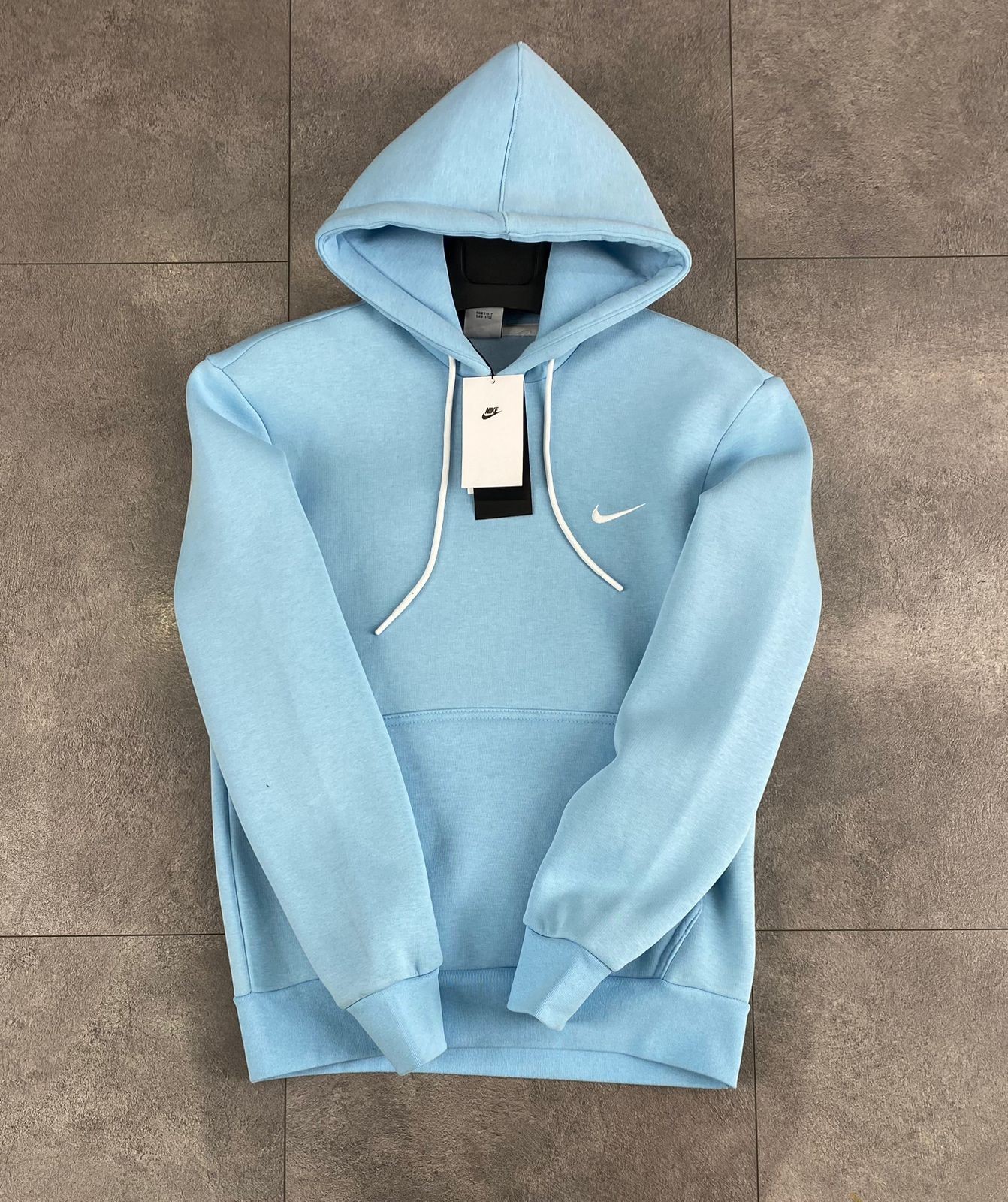 NK Şardonlu Sweatshirt Kapüşonlu Hoodie - Açık Mavi