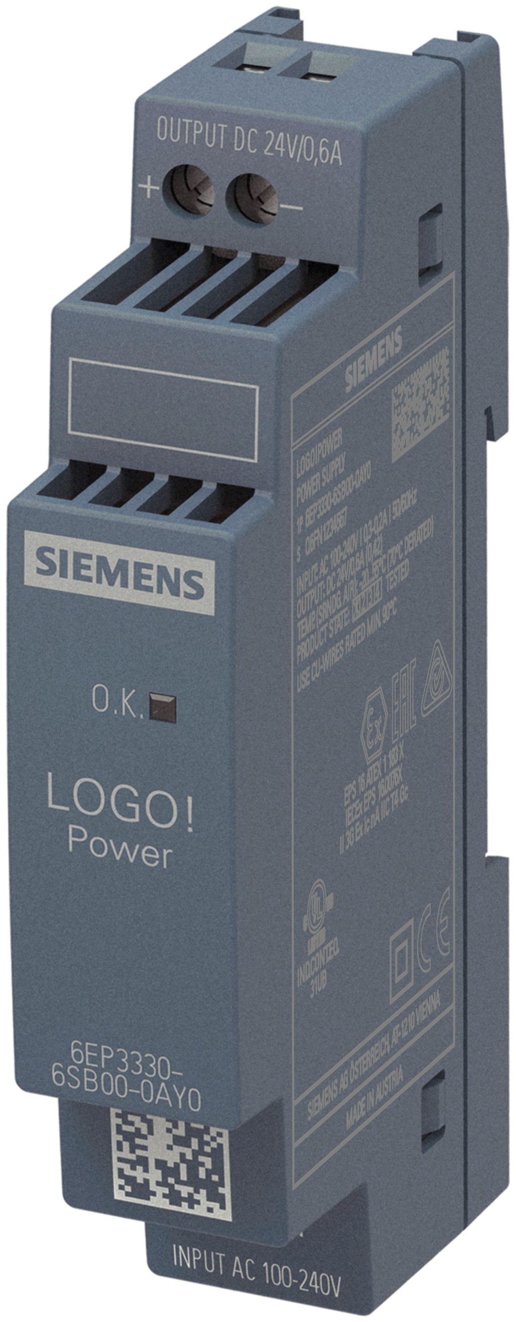 LOGO! Power 1 Faz Girişli - 4. Jenerasyon (100-240 V AC / 110-300 V DC) / 24 V DC