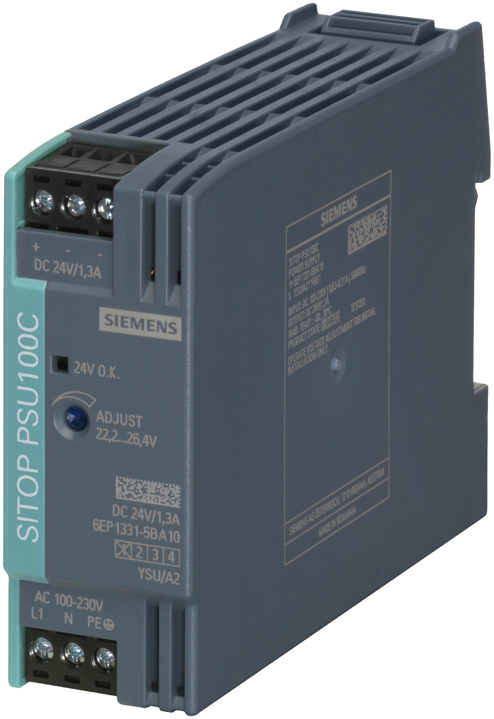 SITOP Compact PSU 100C 1 Faz Girişli (100-230 V AC / 110-300 V DC) / 24 V DC