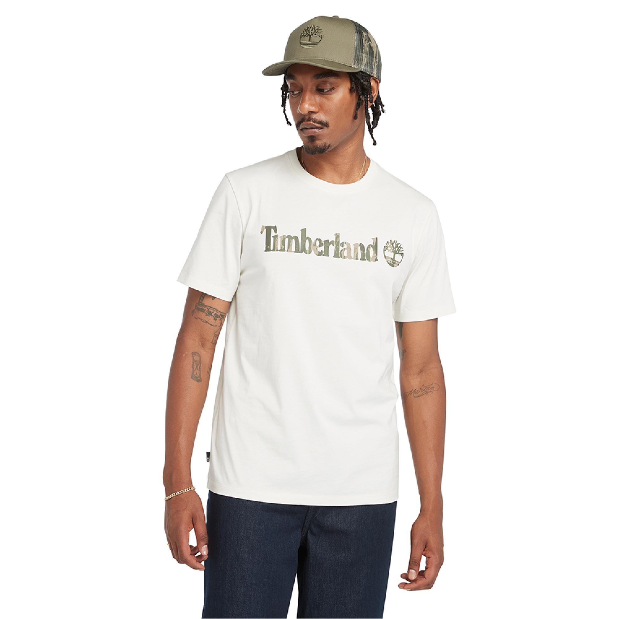 Timberland Tb0A5Unf Camo Linear Logo Tee Erkek T-Shirt