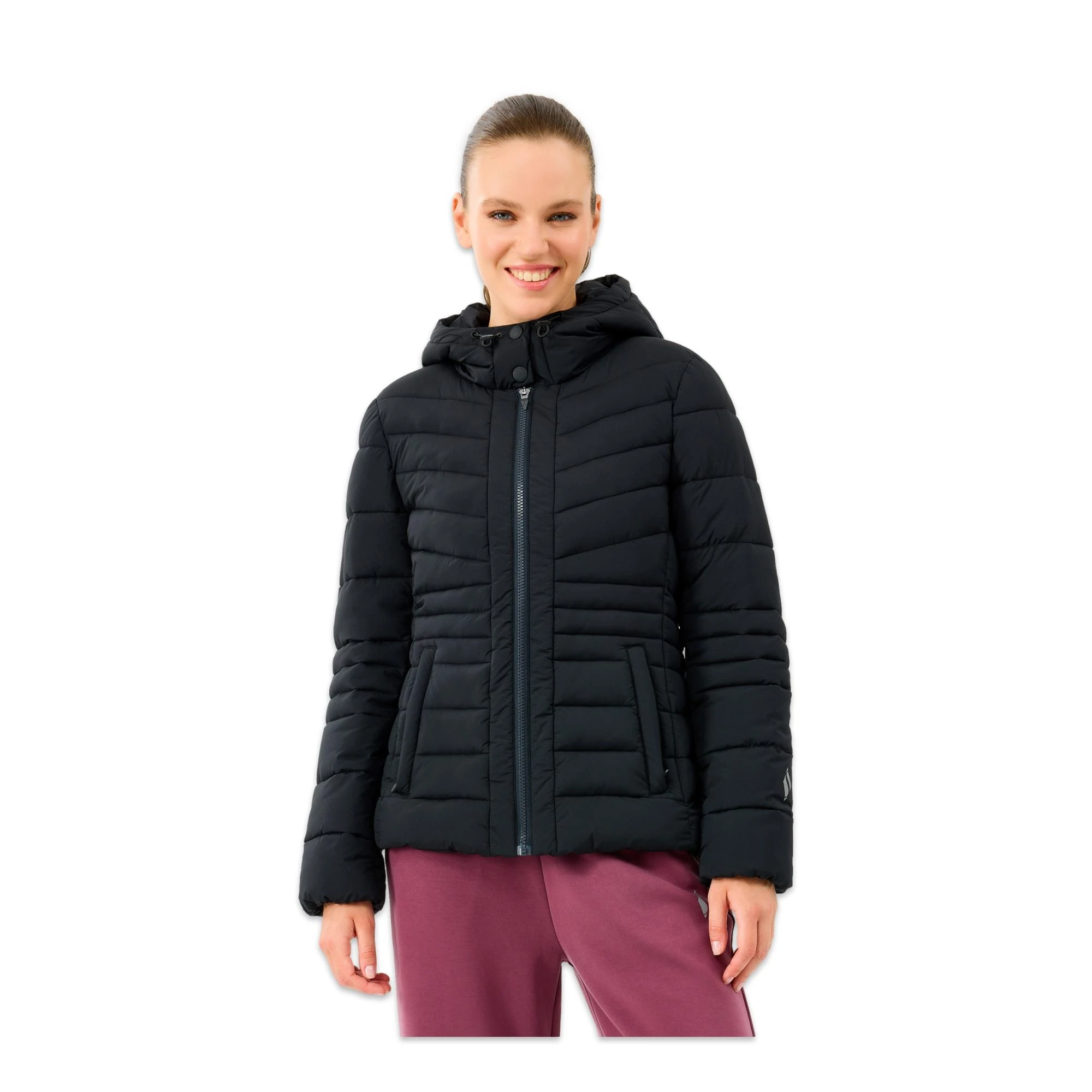 Skechers S2520203 W Fitted Hoodie Puffer Jacket Kadın Mont