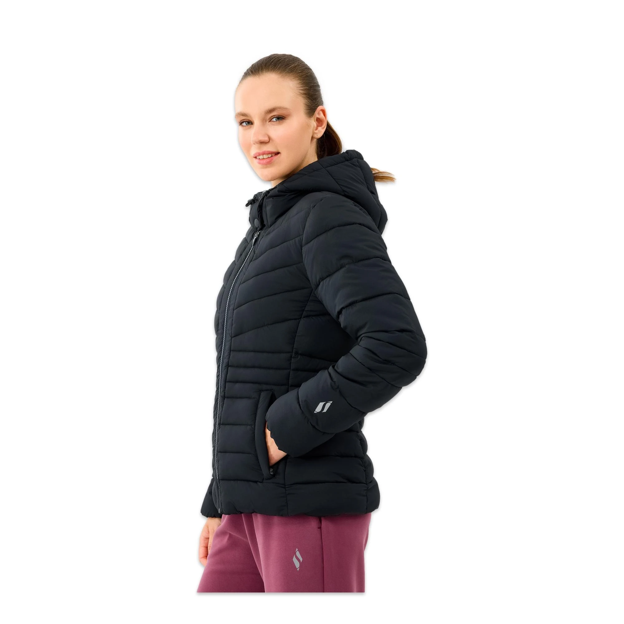 Skechers S2520203 W Fitted Hoodie Puffer Jacket Kadın Mont