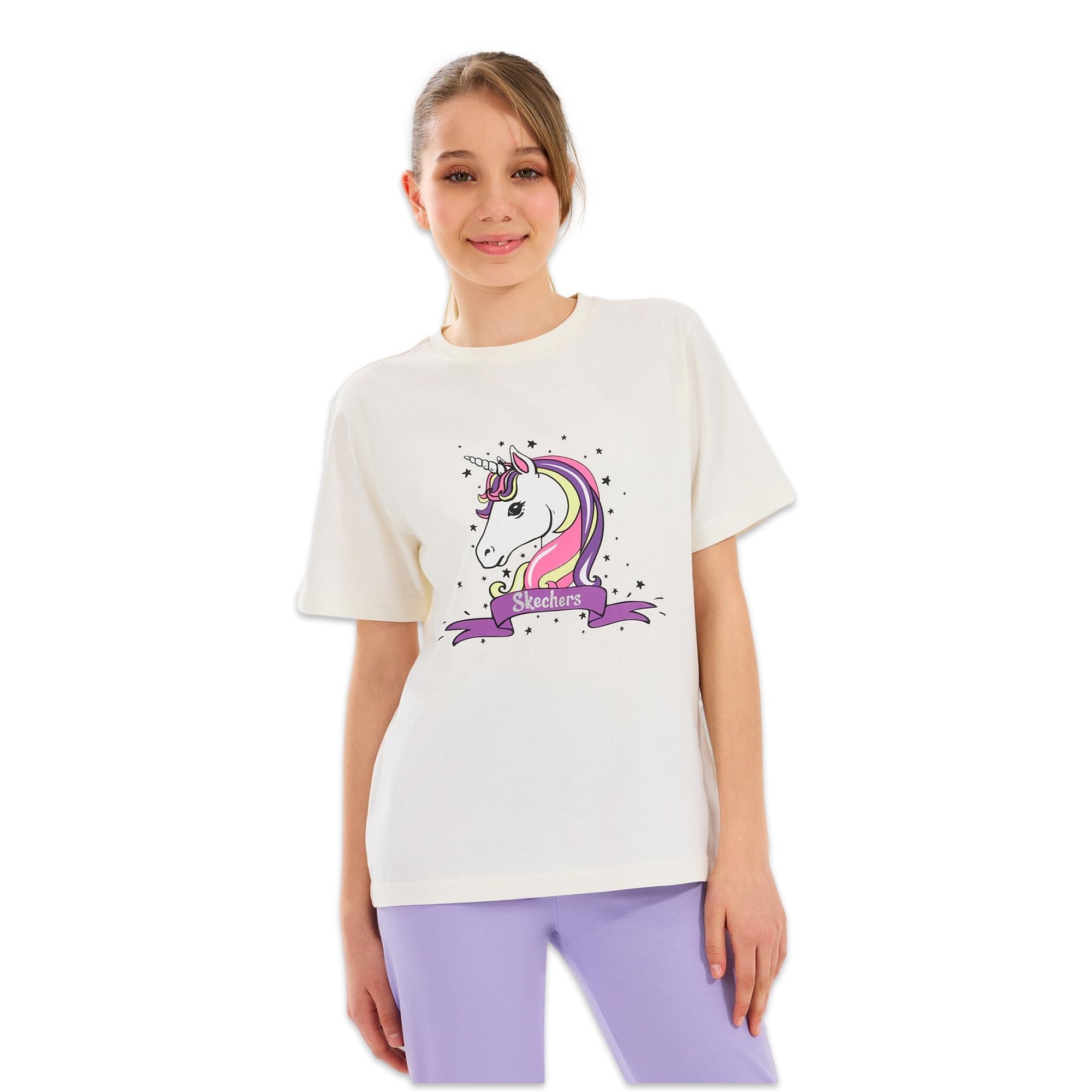 Skechers Sk2510022 G Graphic Tee Kız Çocuk T-Shirt
