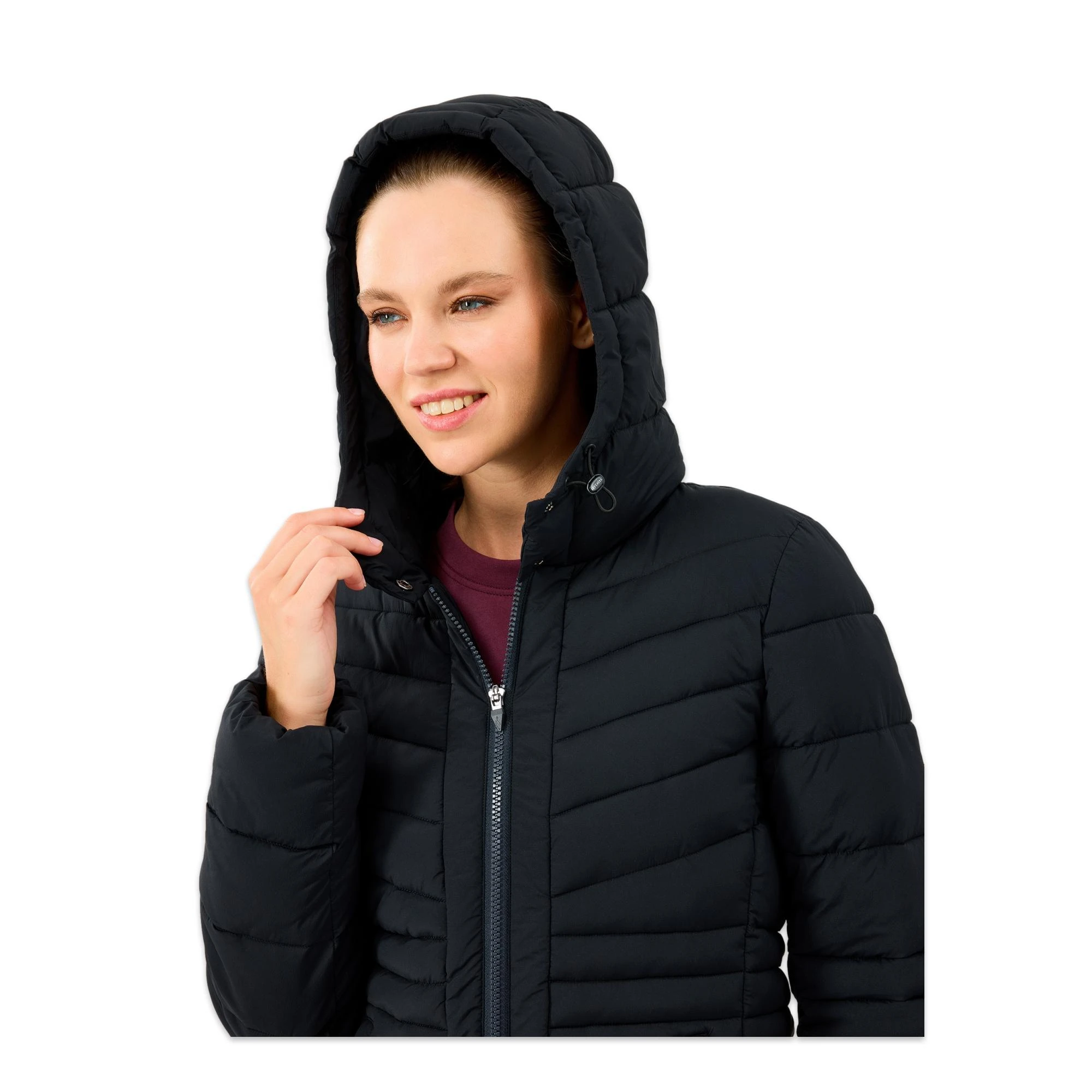 Skechers S2520203 W Fitted Hoodie Puffer Jacket Kadın Mont