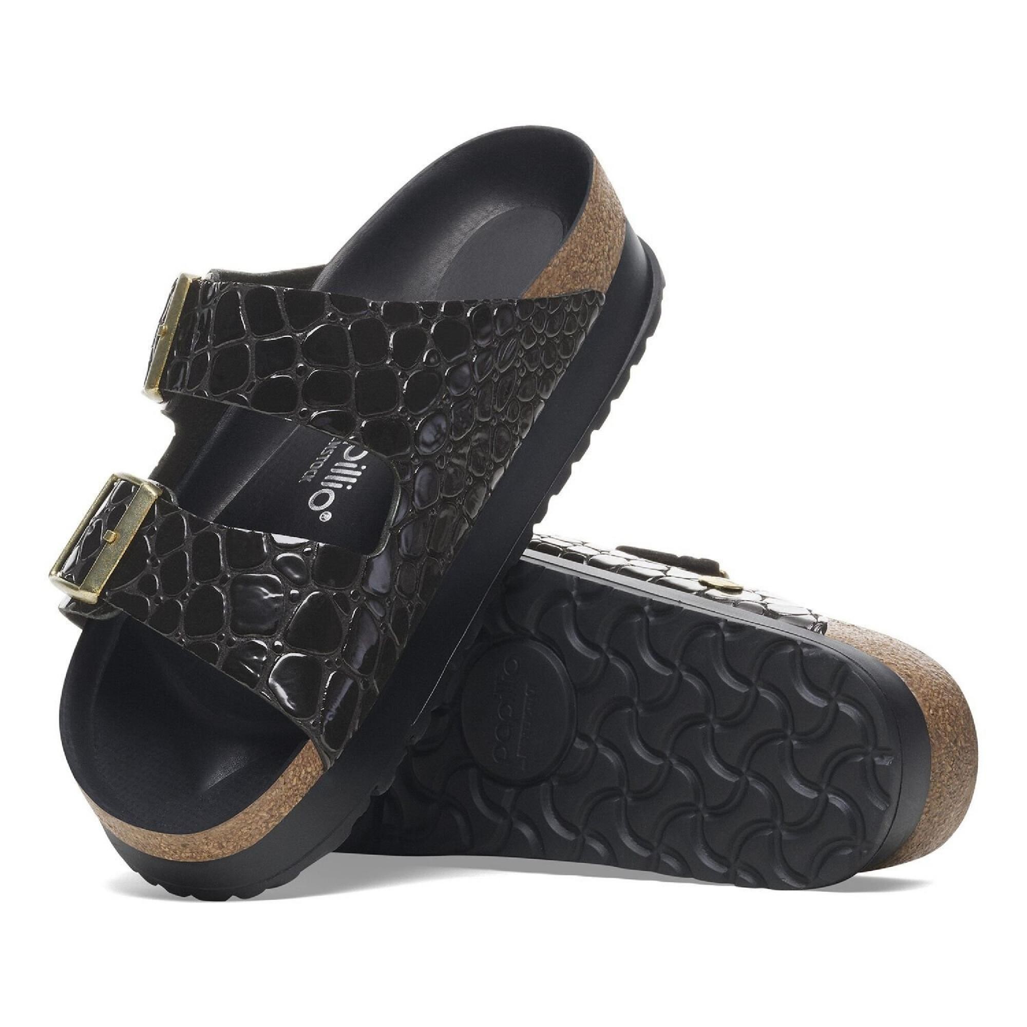 Birkenstock Arizona Platform Nl Shiny Croc Çift Bant Kadın Terlik