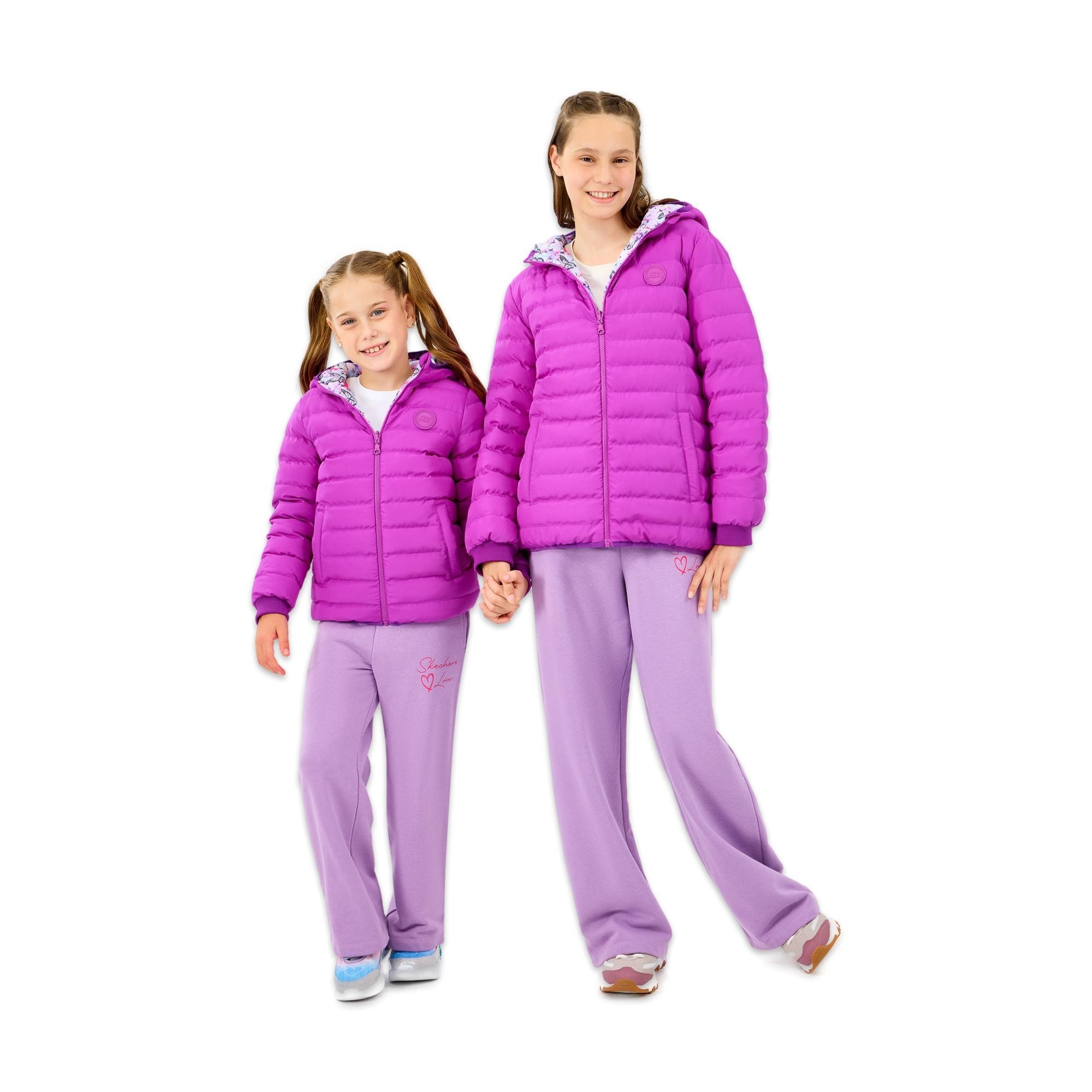 Skechers Sk2520079 G Double Sided Puffer Çift Taraflı Jacket Kız Çocuk Mont