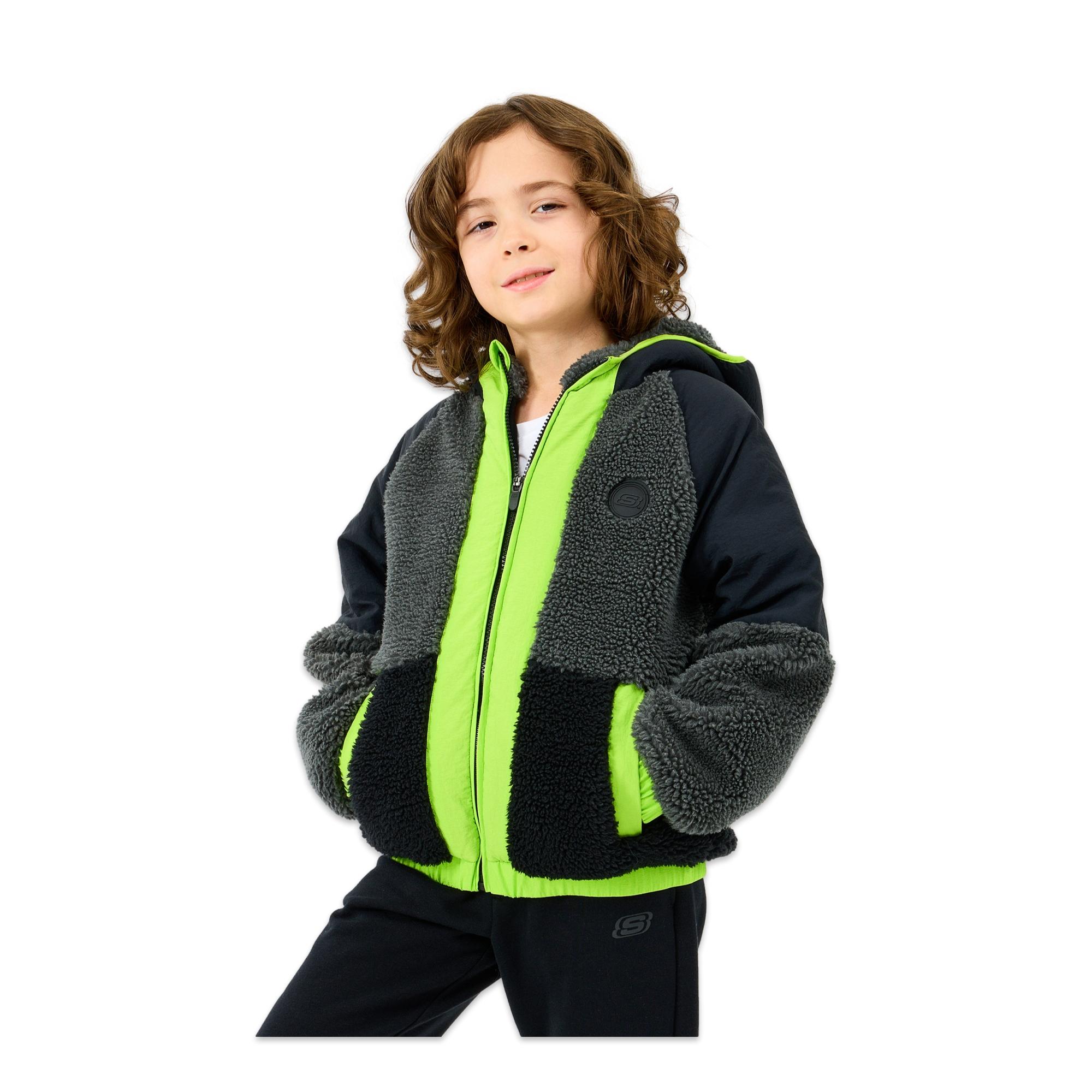 Skechers Sk2520045 B Outdoor Fleece Full Zip Sherpa Jacket Erkek Çocuk Mont