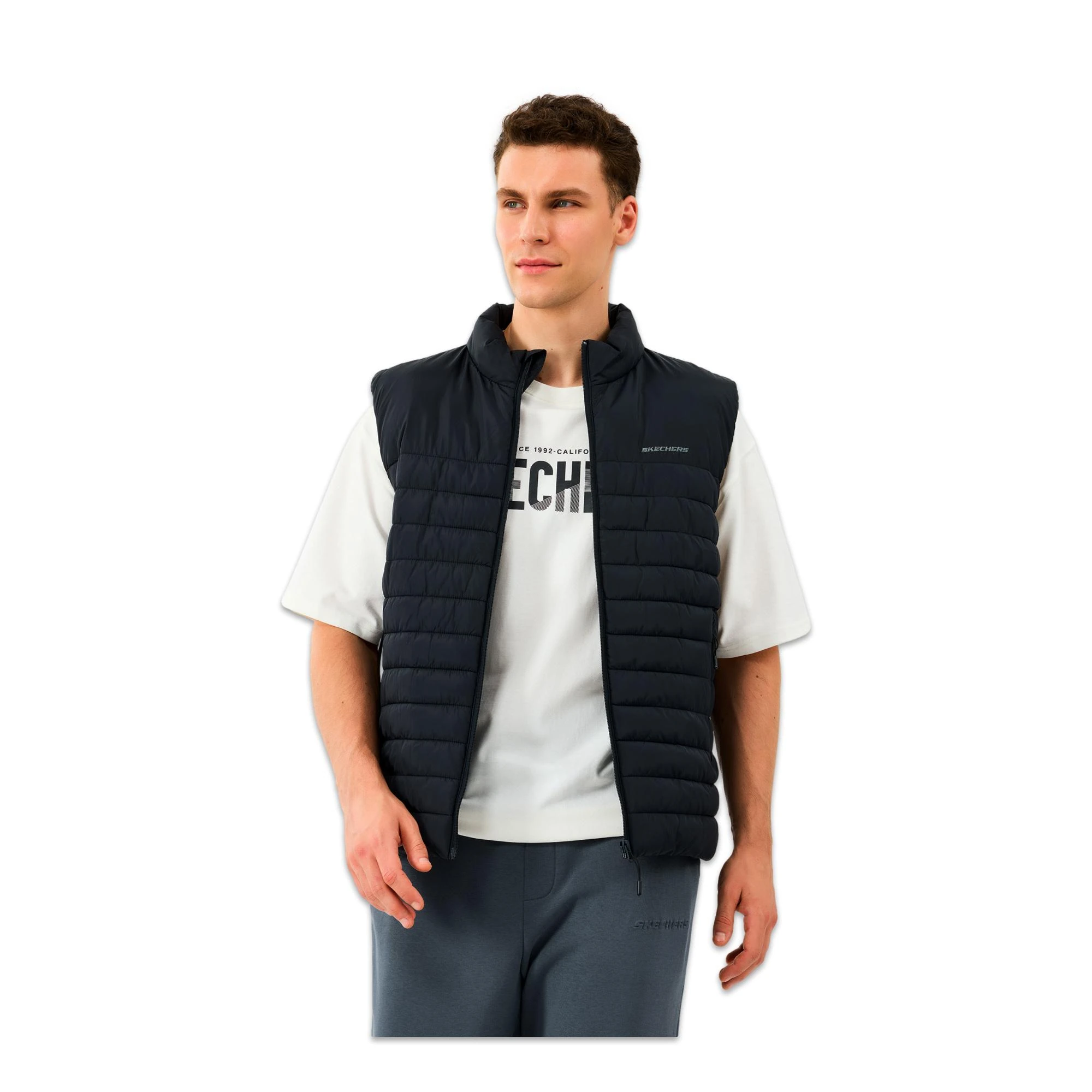 Skechers S242212 M Outerwear Polar Lining Paded Vest Erkek Yelek