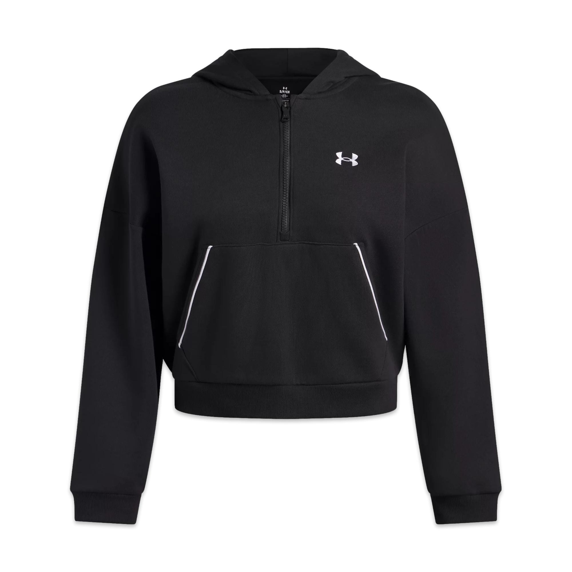 Under Armour 6003707 Rival Flc Piped Hz Hoodie-Beyaz Kadın Sweatshirt