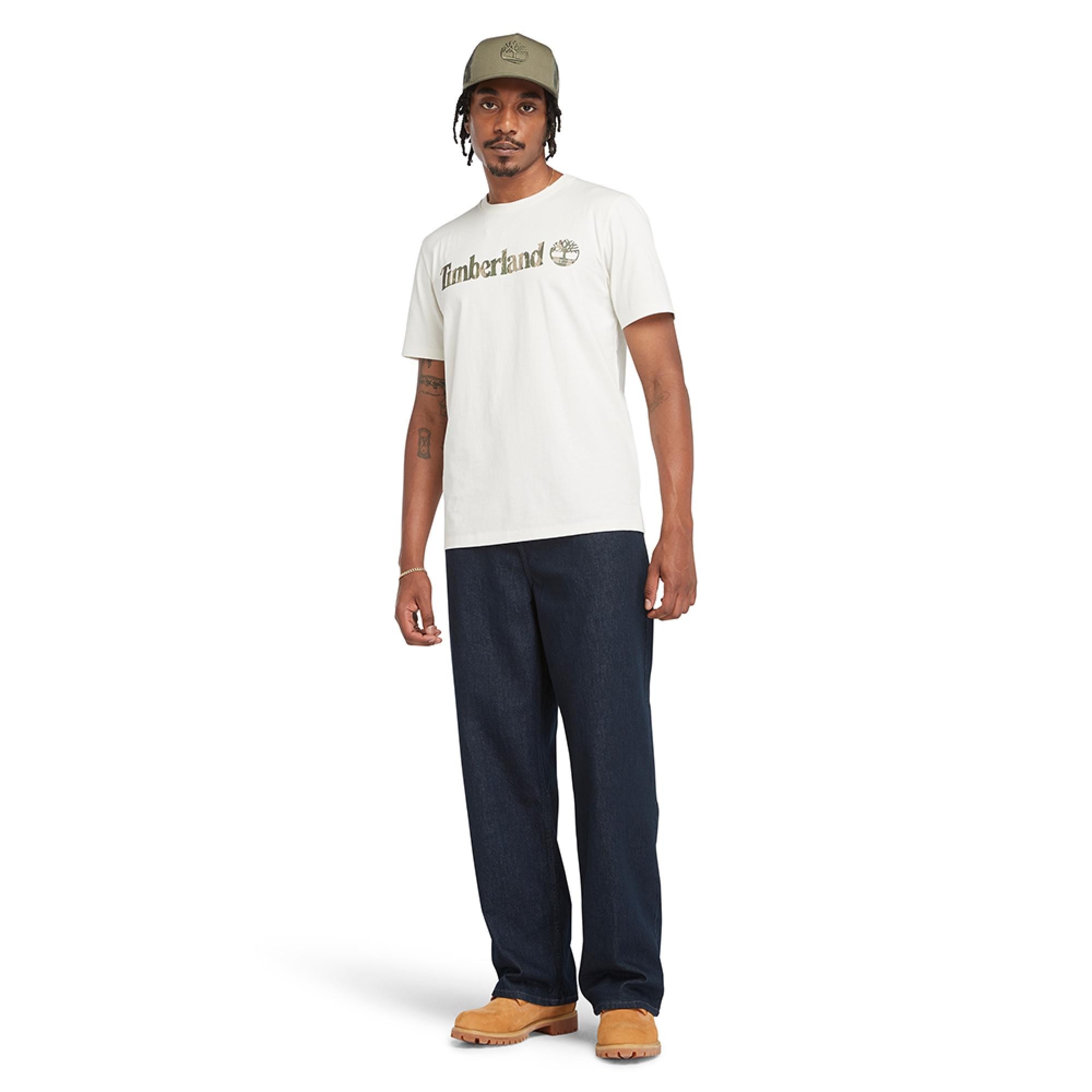 Timberland Tb0A5Unf Camo Linear Logo Tee Erkek T-Shirt