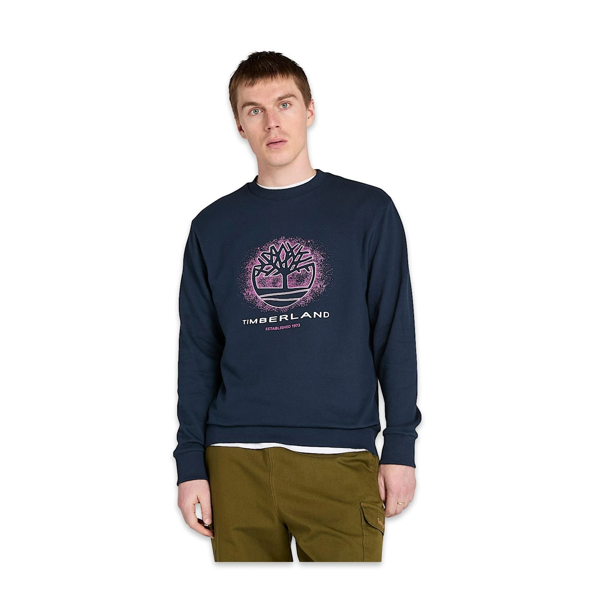 Timberland Tb0A5Mc7 Front Seasonal Tree Logo Graphic Crewnec Erkek Sweatshirt